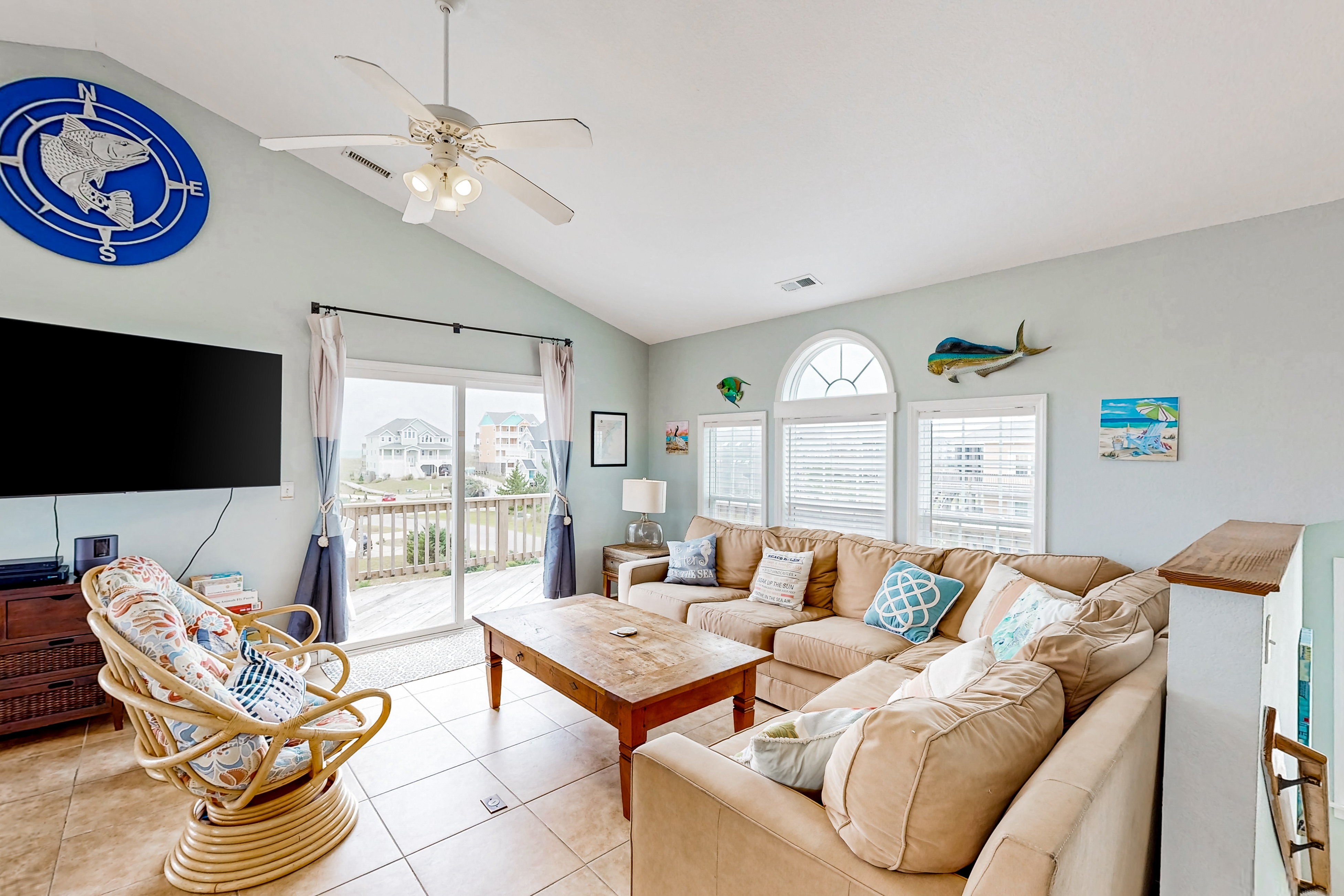 Inviting house with central AC, private pool, hot tub, ocean views, & W/D