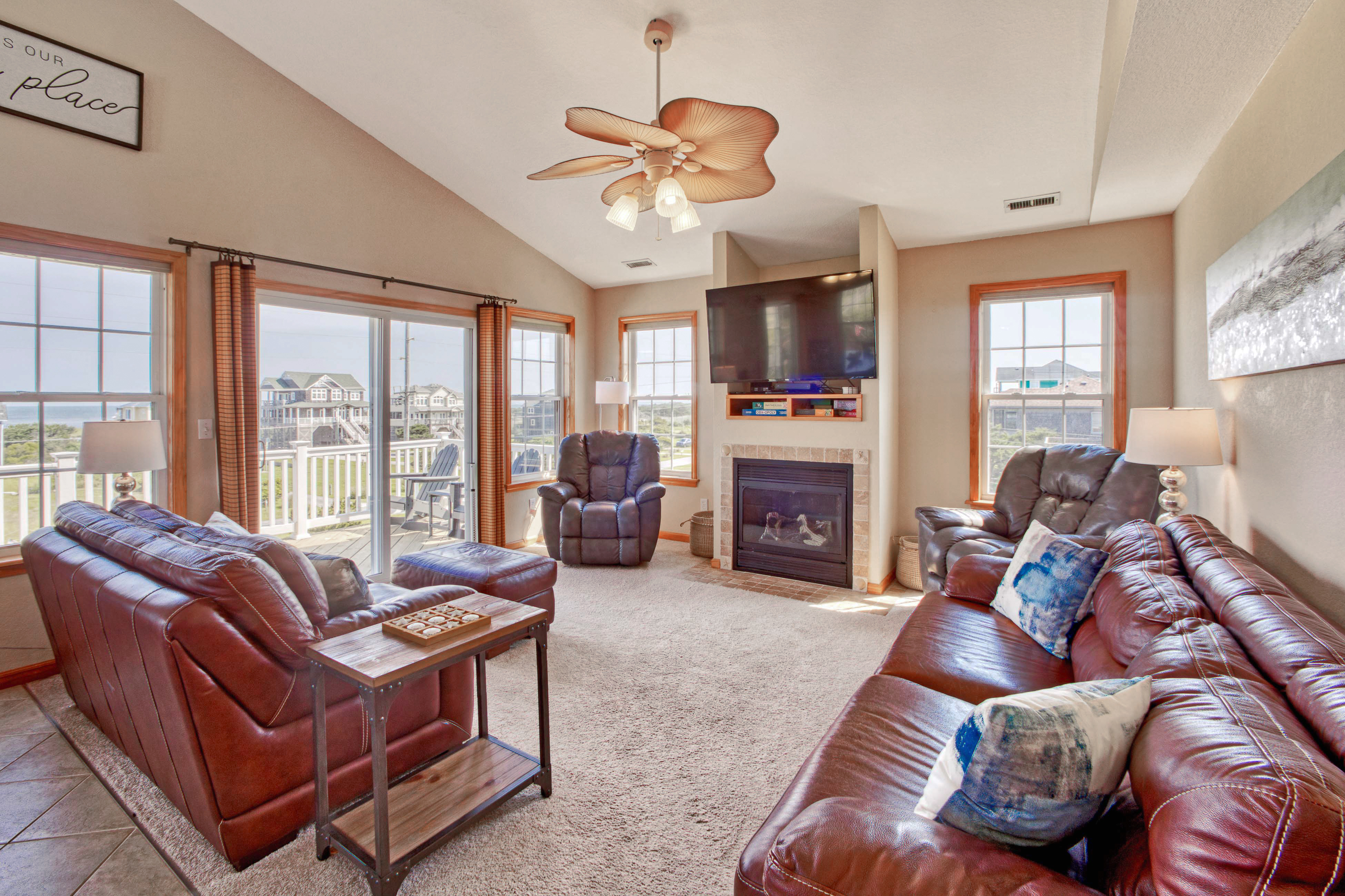 Dog-friendly home with hot tub, sunset sound view, & game room