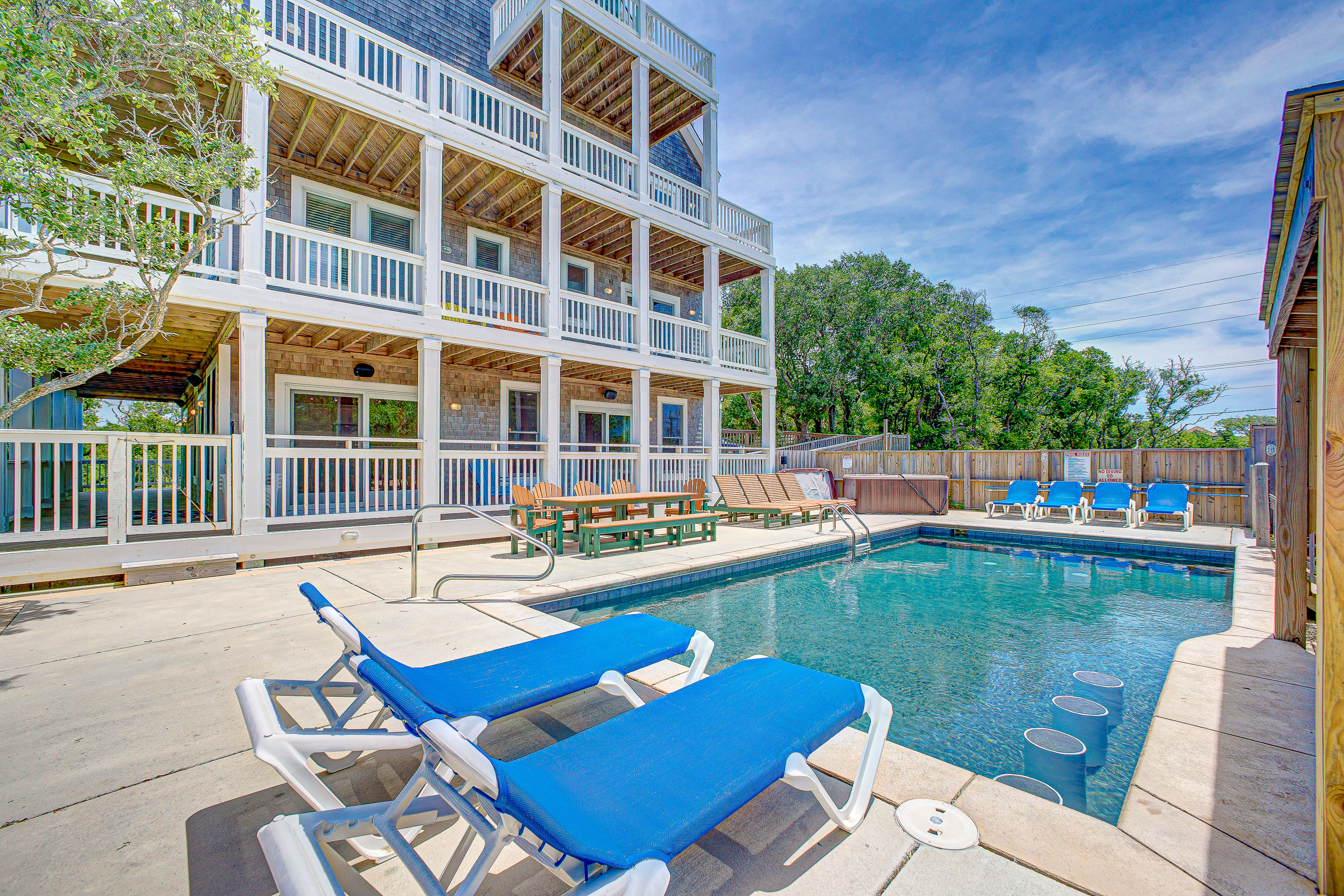 Waterfront home with ocean views, private pool & hot tub