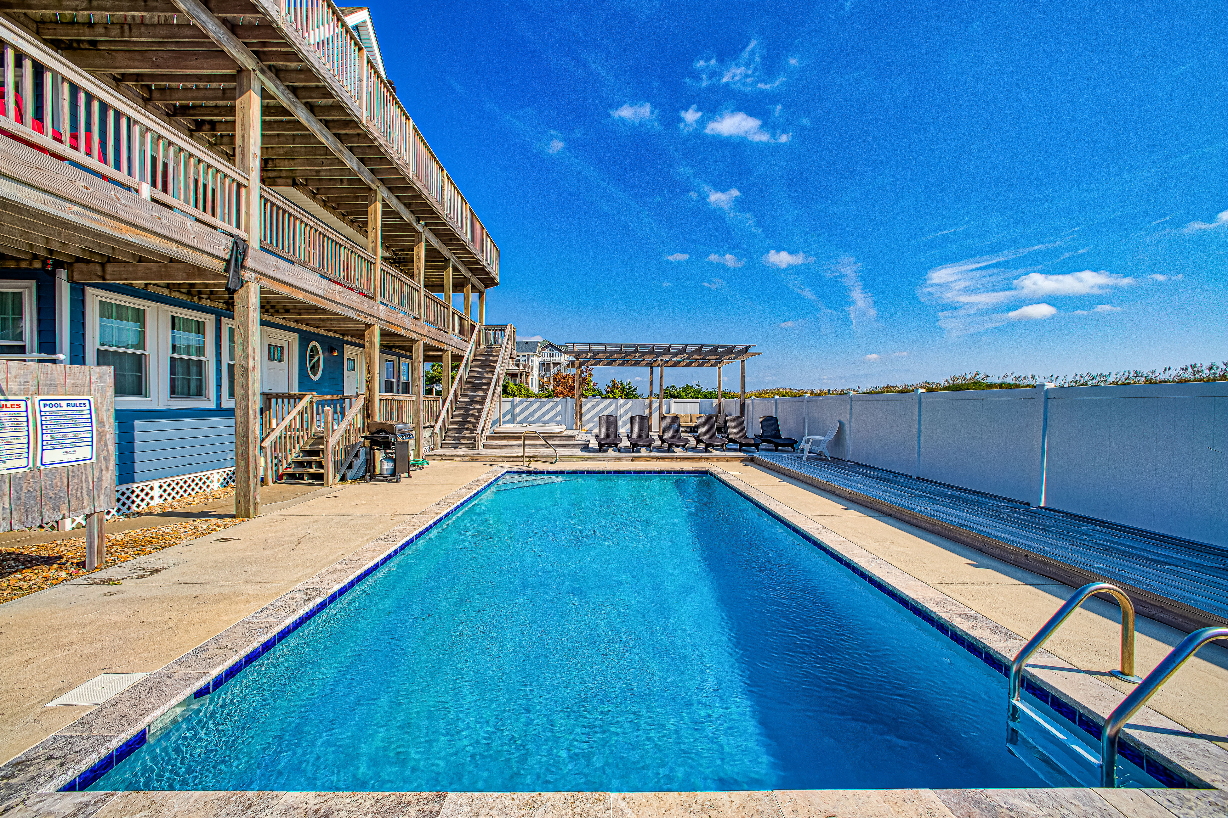 Dog-friendly oceanfront home with private outdoor pool, hot tub & central AC
