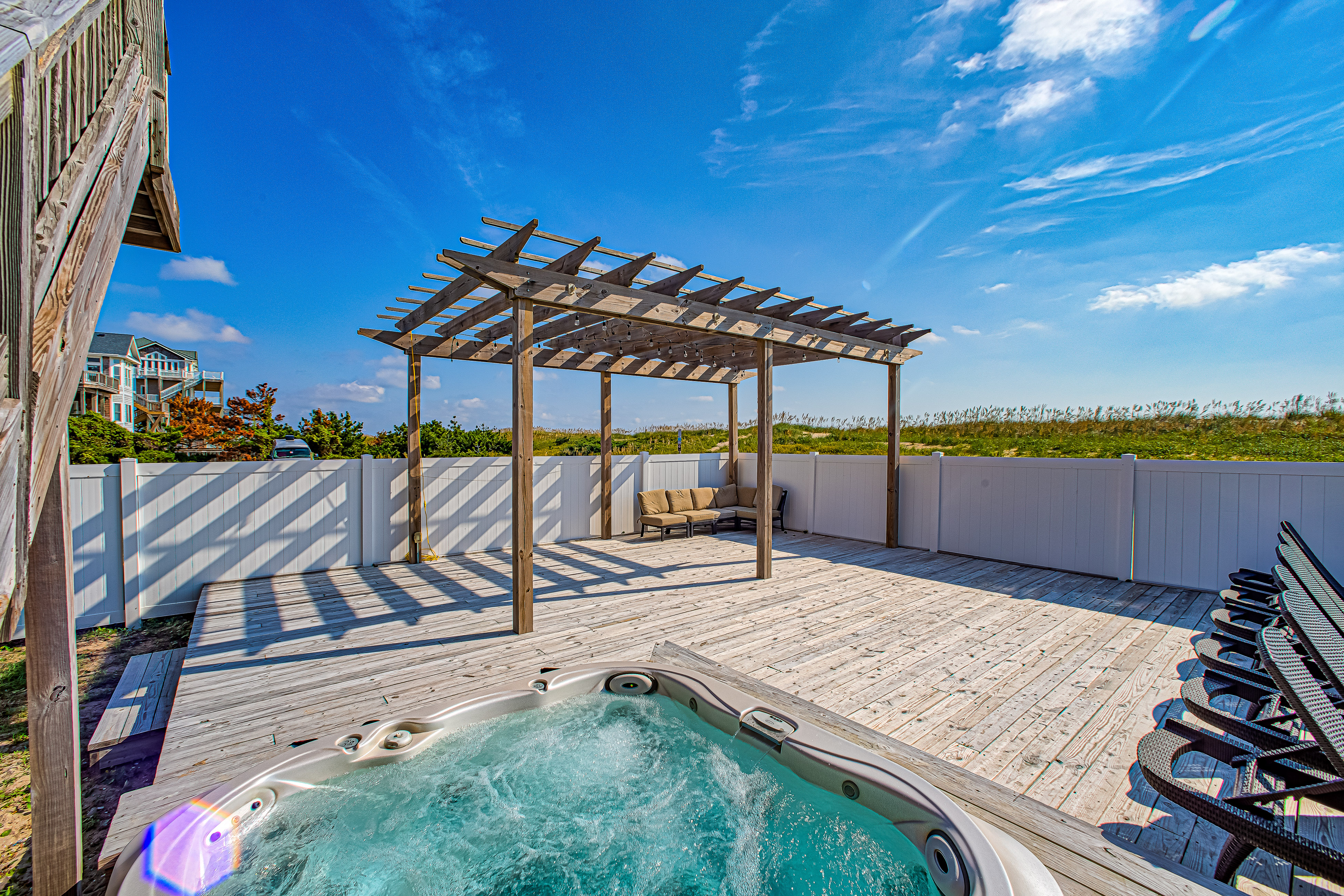 Dog-friendly oceanfront home with private outdoor pool, hot tub & central AC