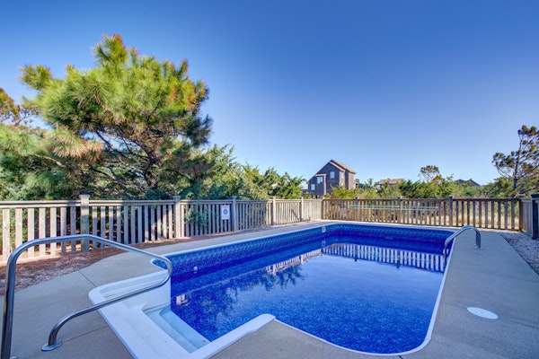 Ocean-view home with private pool, hot tub, two wraparound decks, & central AC