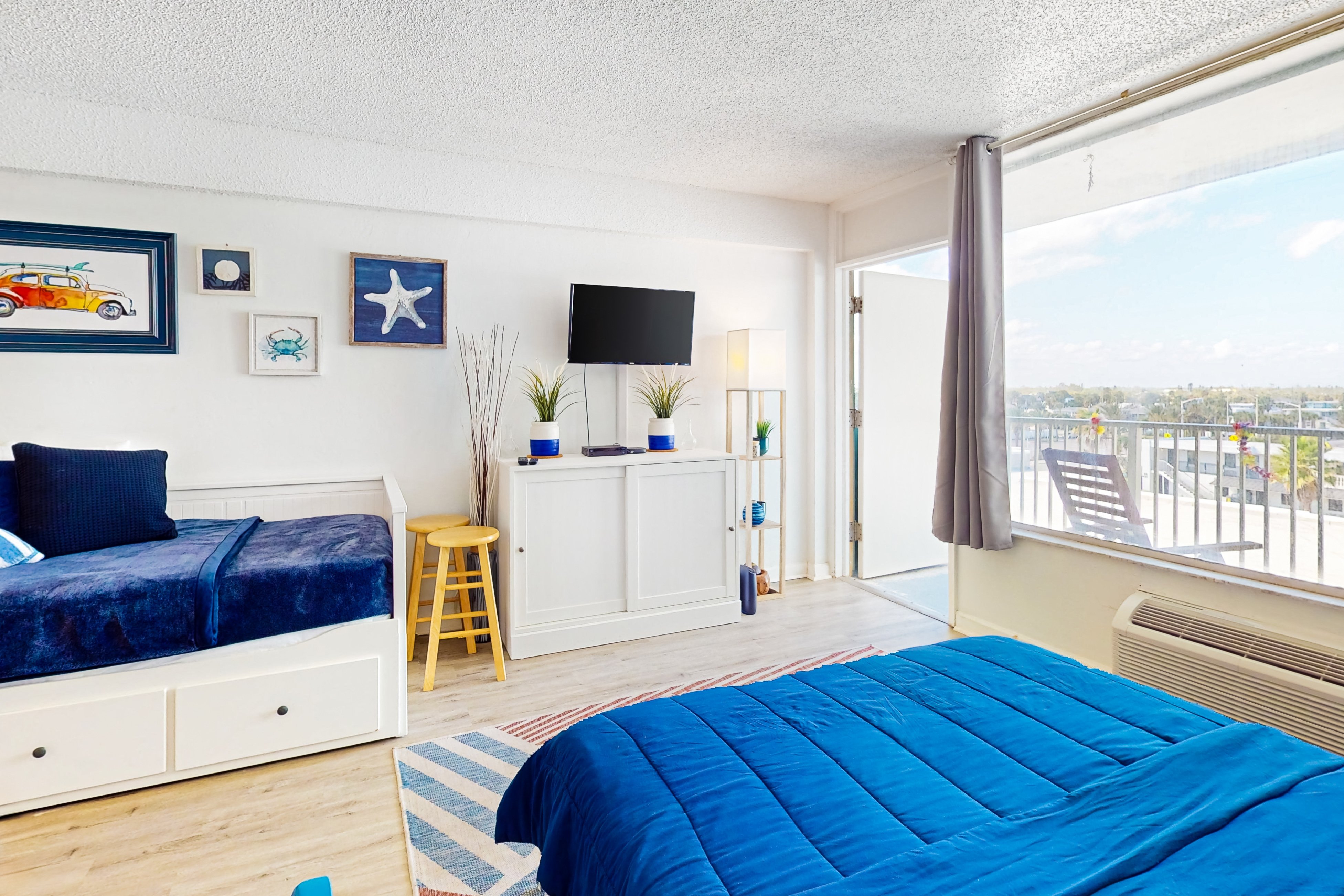 Breezy Beachfront Studio | Pool, Balcony, Walk to Pier & Boardwalk