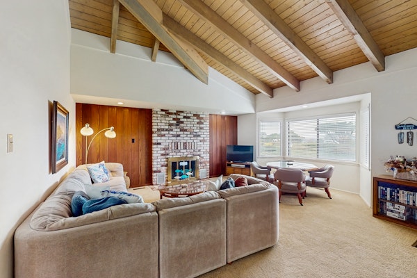 Ocean-View Manor with Large Yard, Walk to Beach