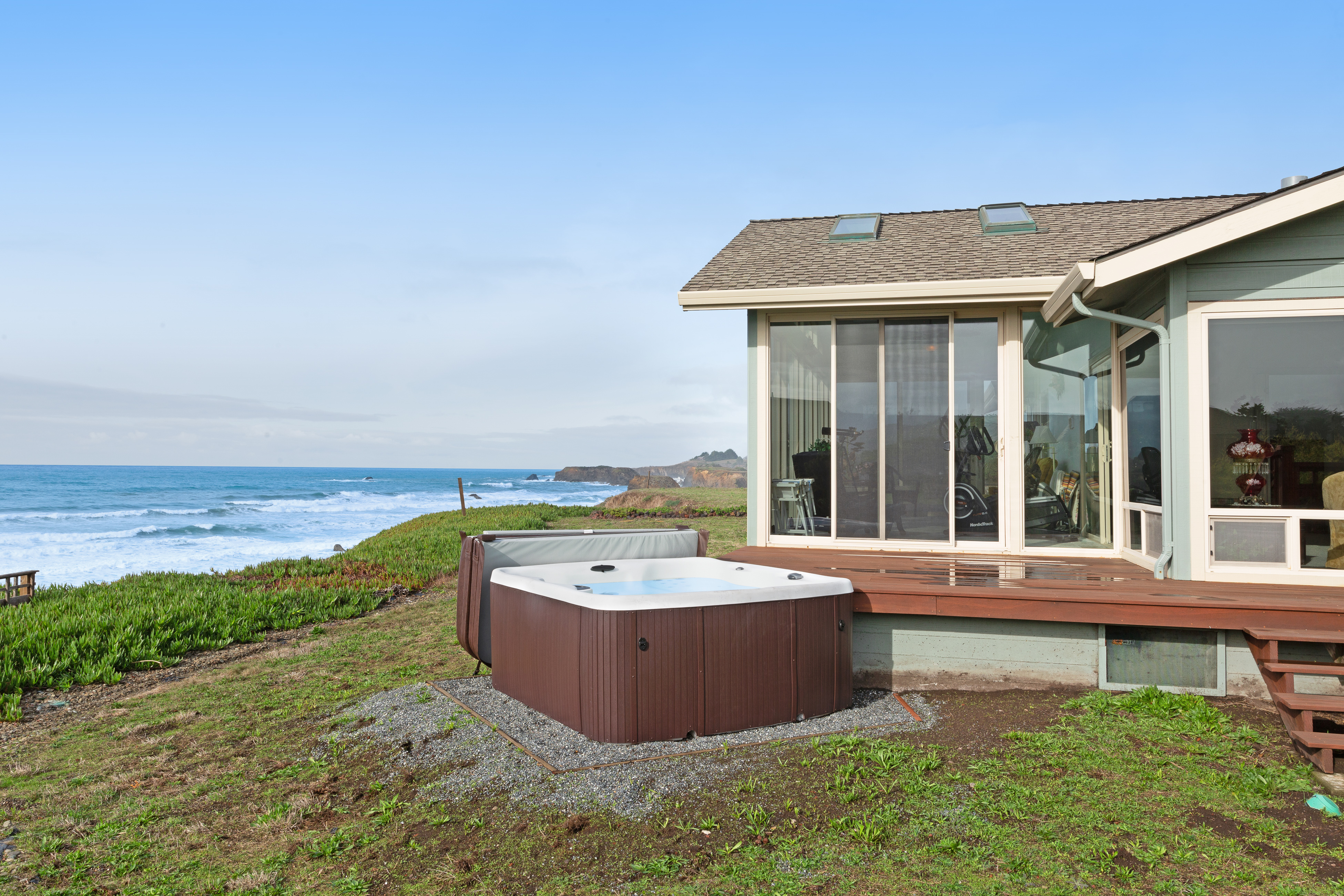 Oceanview Home with Hot Tub & Private Beach Access