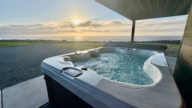 Modern Oceanfront Container Home with Hot Tub
