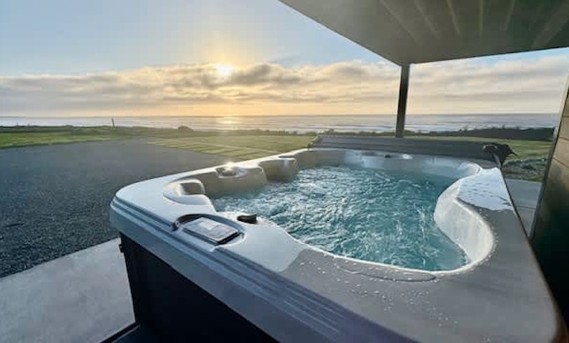 Modern Oceanfront Container Home with Hot Tub