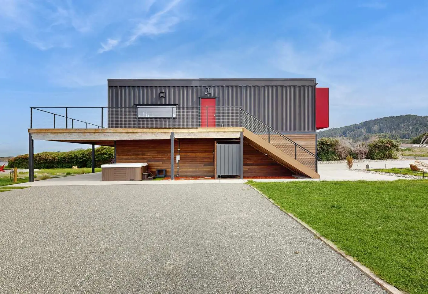 Modern Oceanfront Container Home with Hot Tub