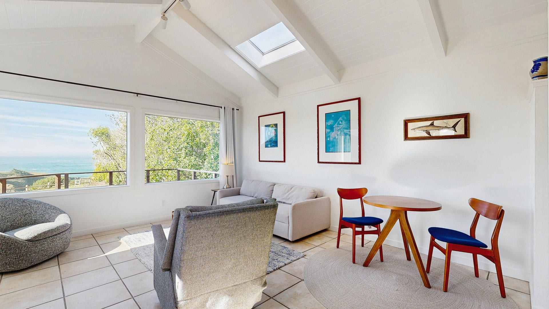 Oceanfront cottage with beach views & deck