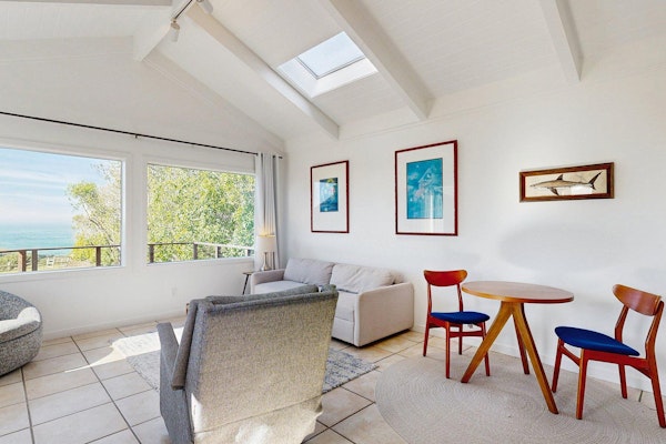 Oceanfront cottage with beach views & deck