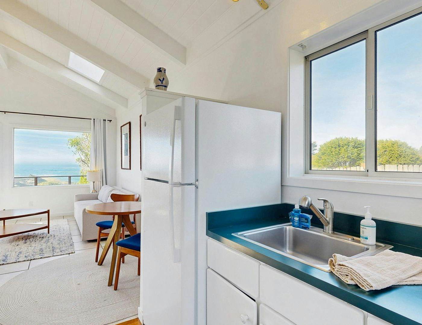 Oceanfront cottage with beach views & deck