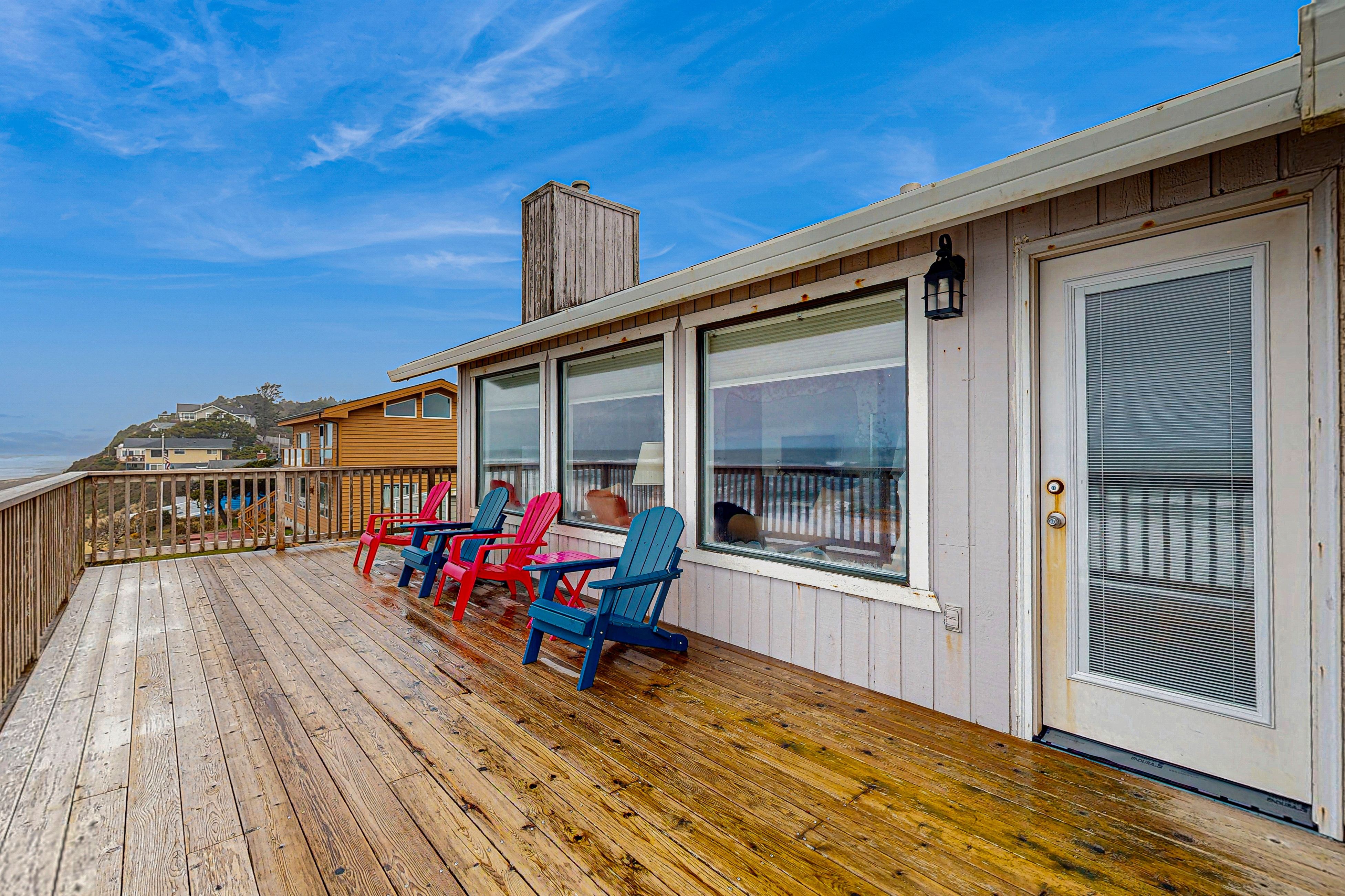 Dog friendly home with oceanfront location and fireplace walk to the beach