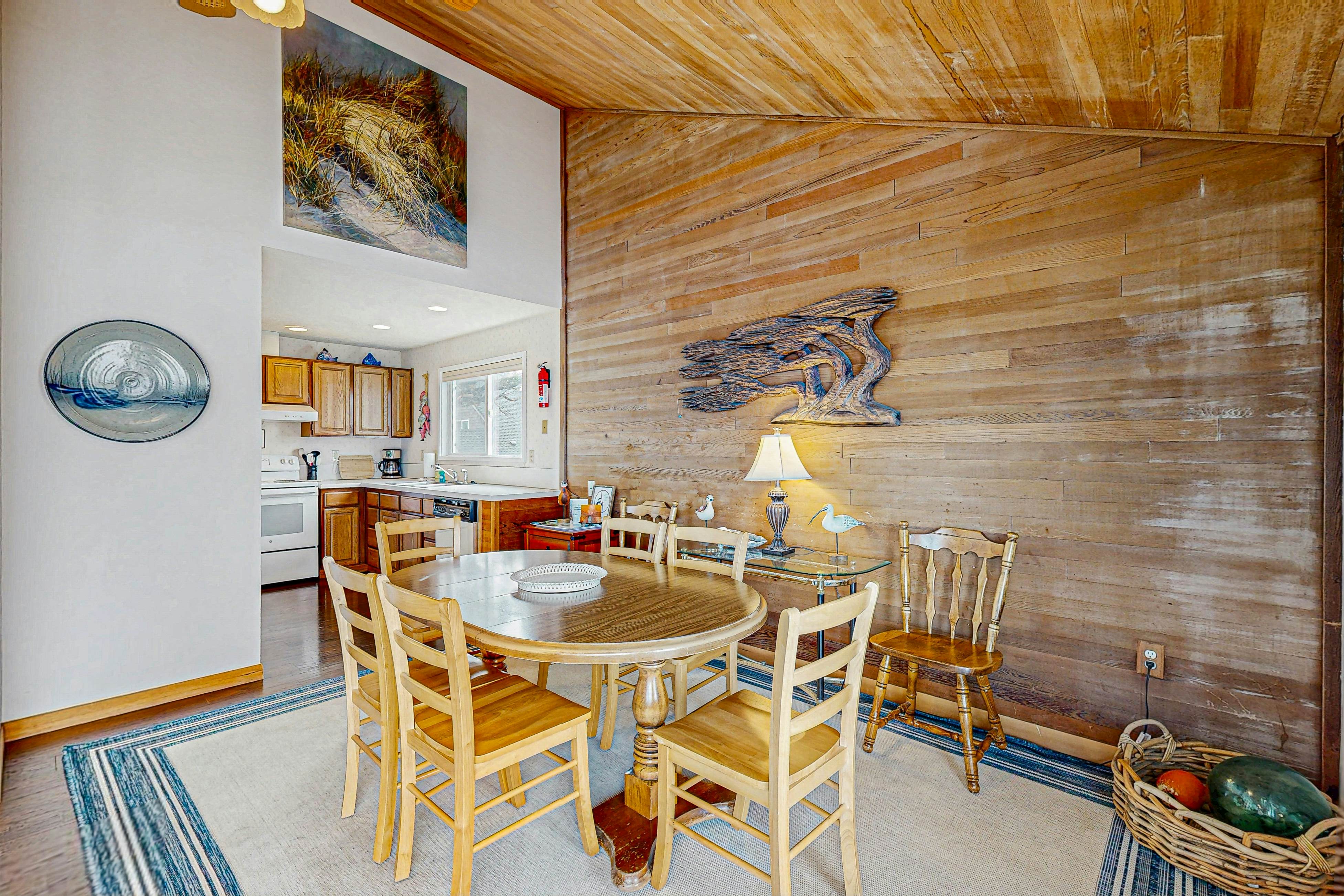 Dog-friendly home with oceanfront location & fireplace - walk to the beach