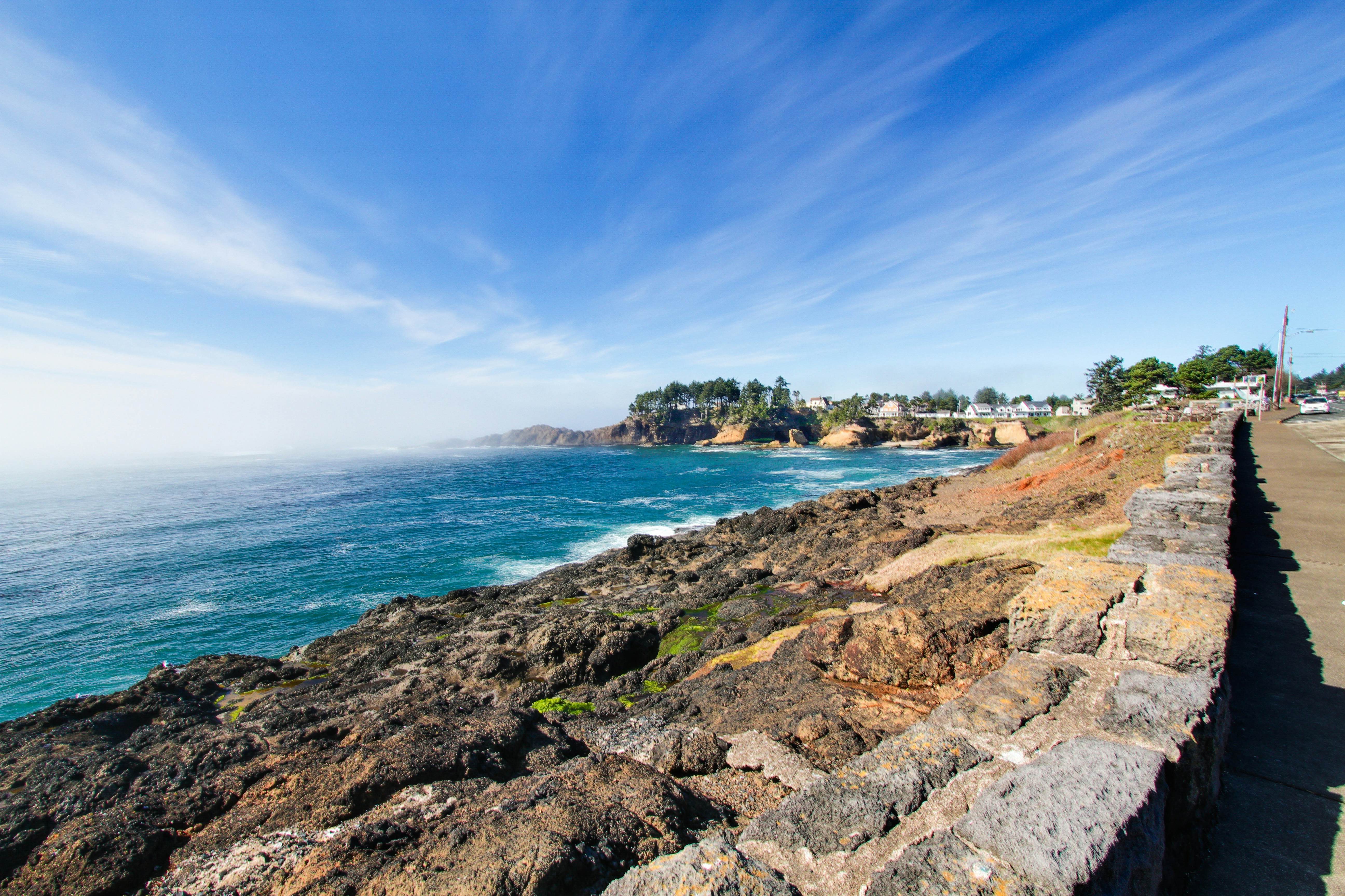 Oceanfront dog-friendly home with coastal views, telescope, walkable location