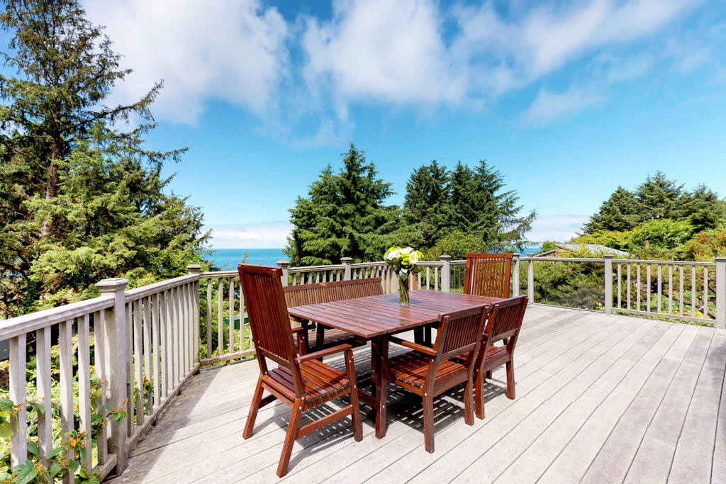 Upscale house with ocean views entertainment and large deck beach nearby