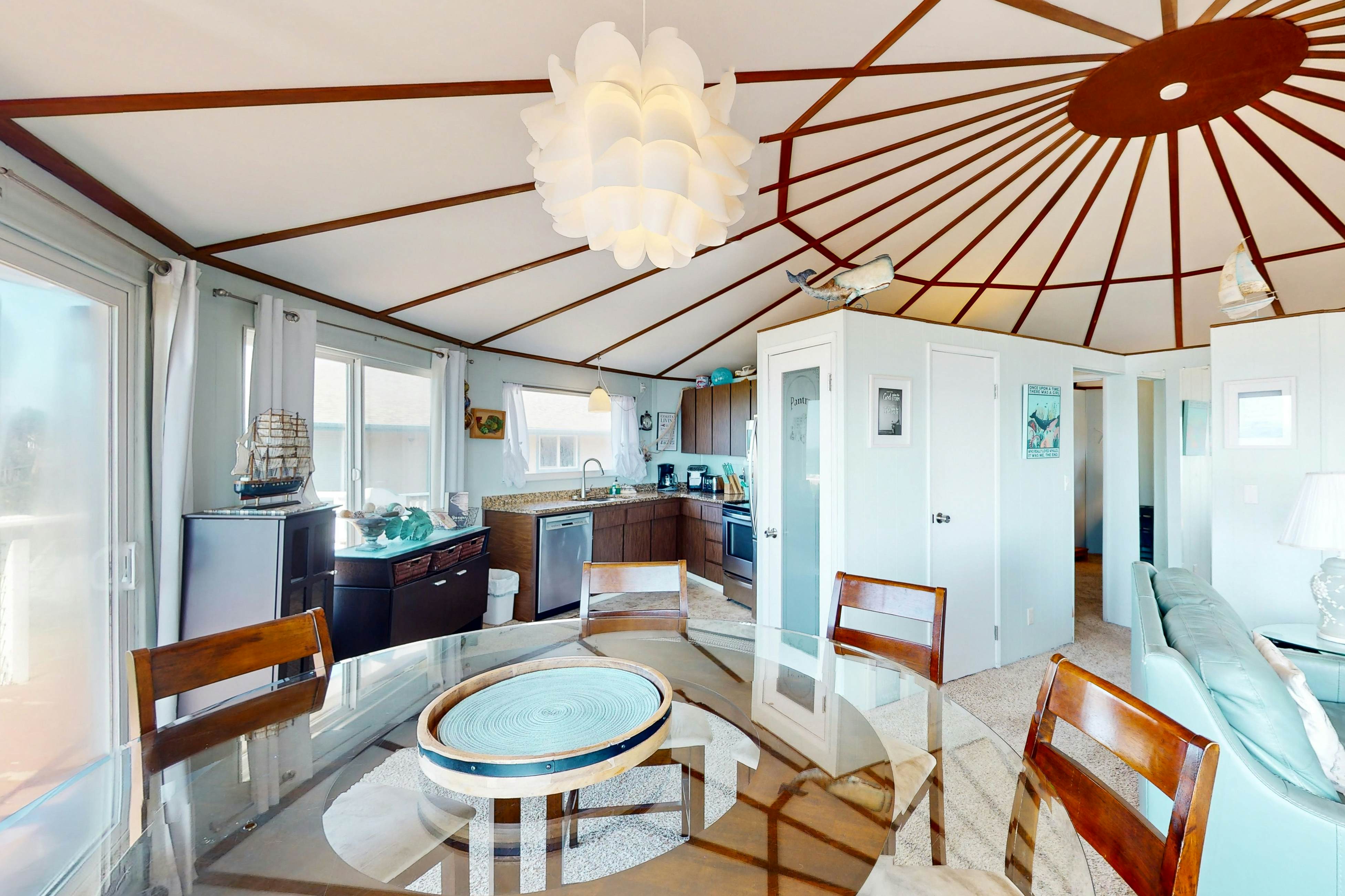 Dog-friendly home with great decks & stunning ocean views