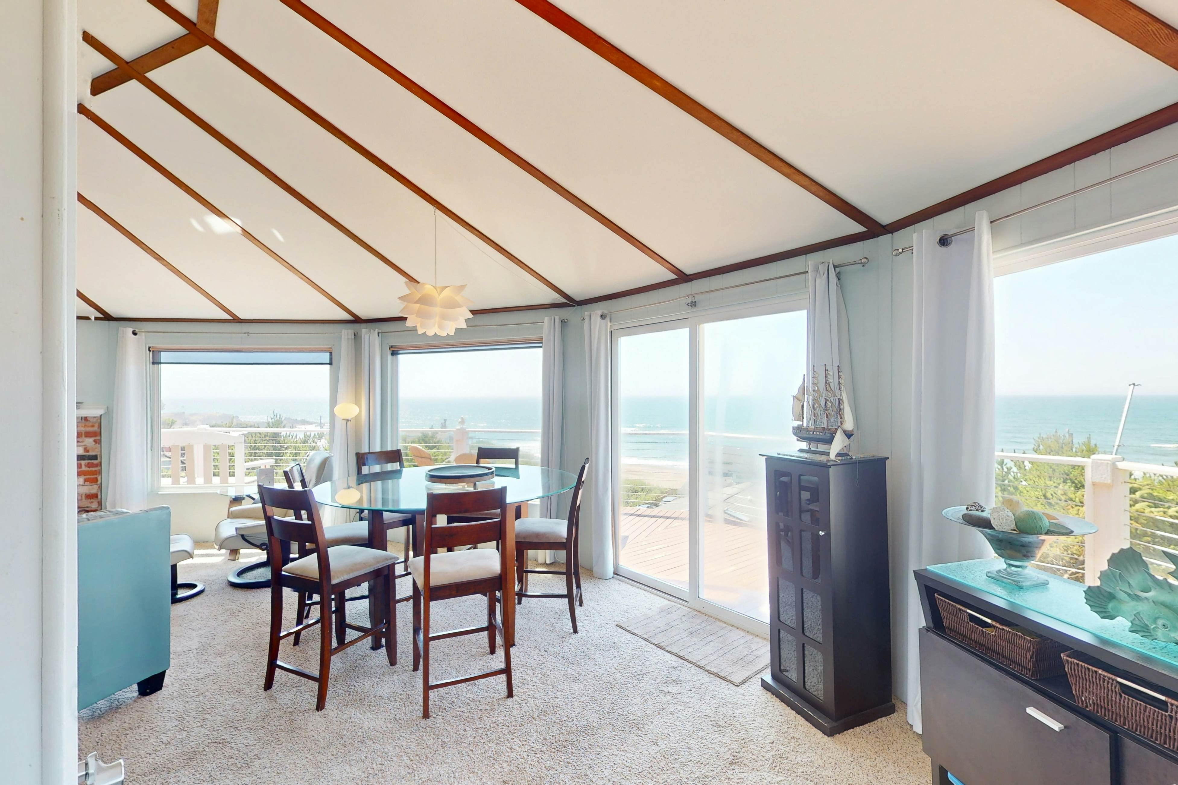 Dog-friendly home with great decks & stunning ocean views