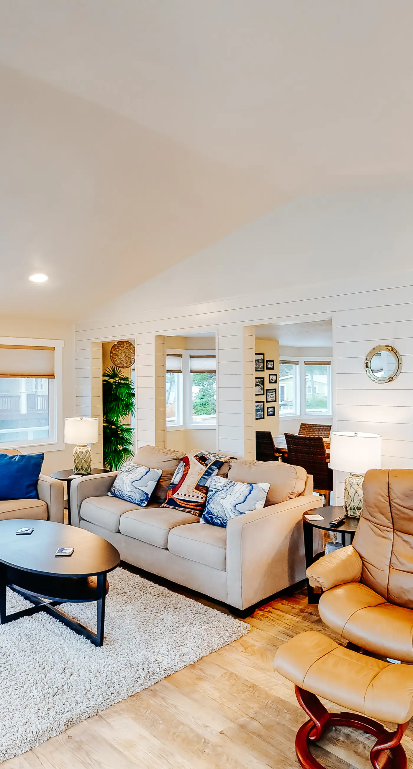 Homey dog friendly house with partial ocean views gas fireplaces and gas grill