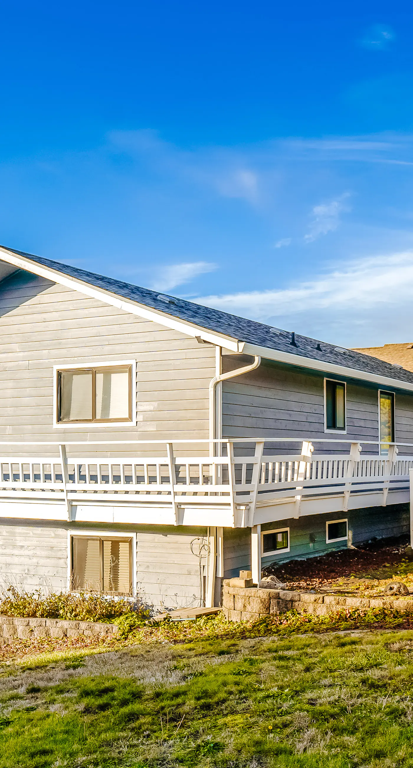 Homey dog friendly house with partial ocean views gas fireplaces and gas grill