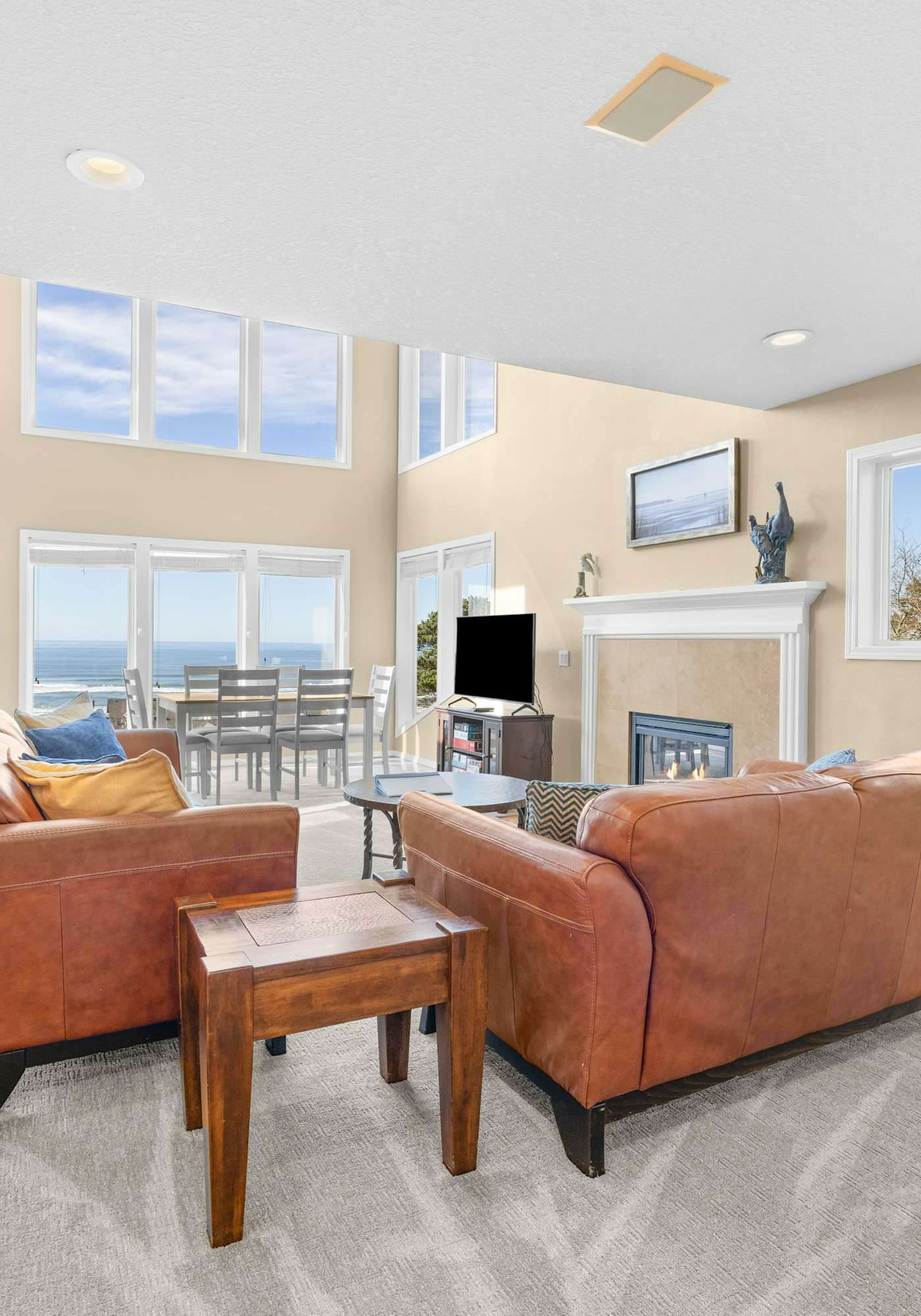 Sunlit home with gorgeous ocean views big decks and hot tub