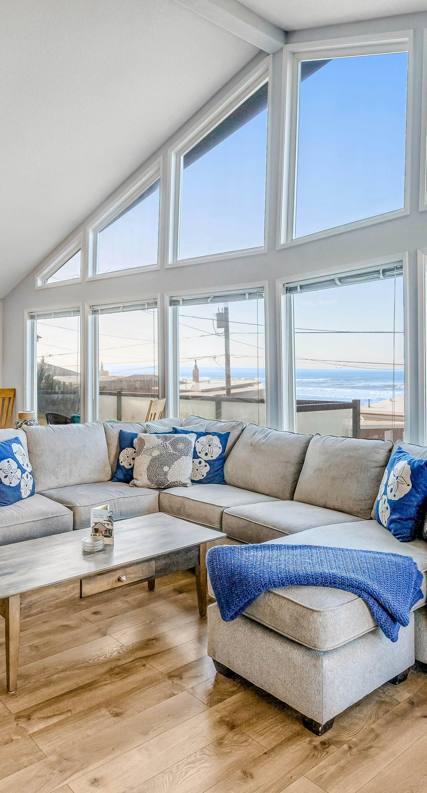 Bright home with stunning ocean views private hot tub and nearby beach access