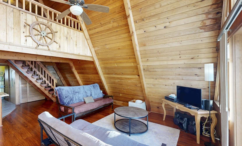 Dog friendly A frame cottage oceanfront with ocean views and two blocks from beach