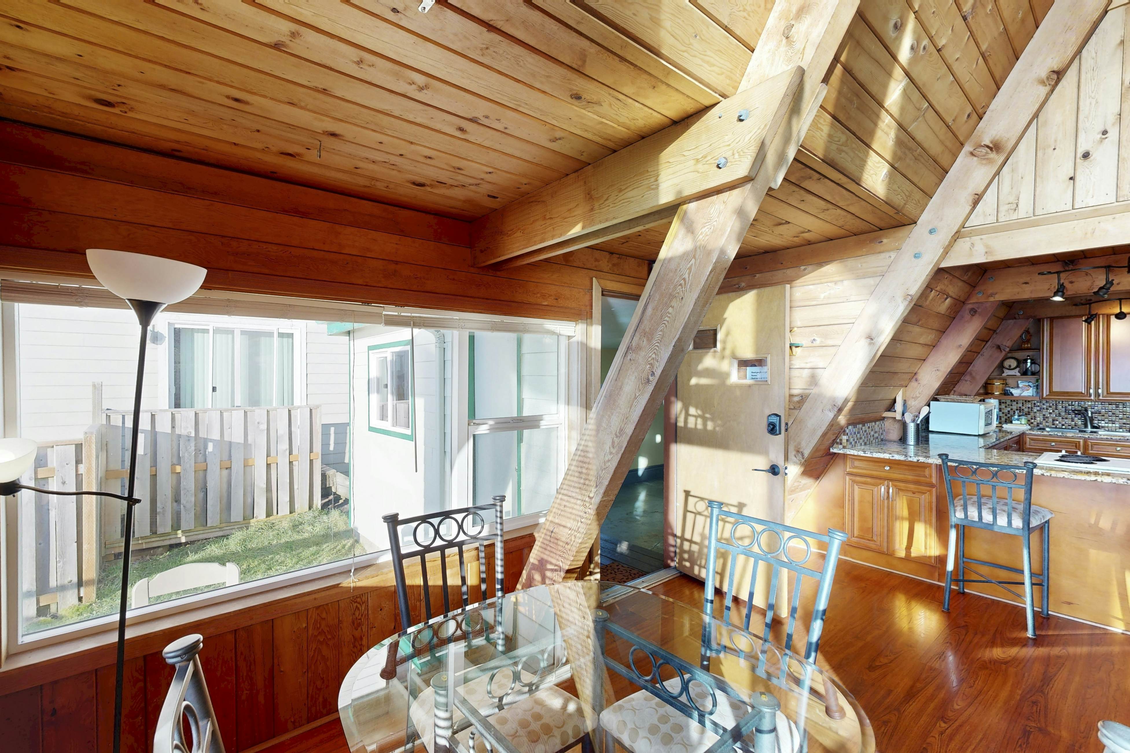 Dog-friendly A-frame cottage—oceanfront with ocean views & two blocks from beach