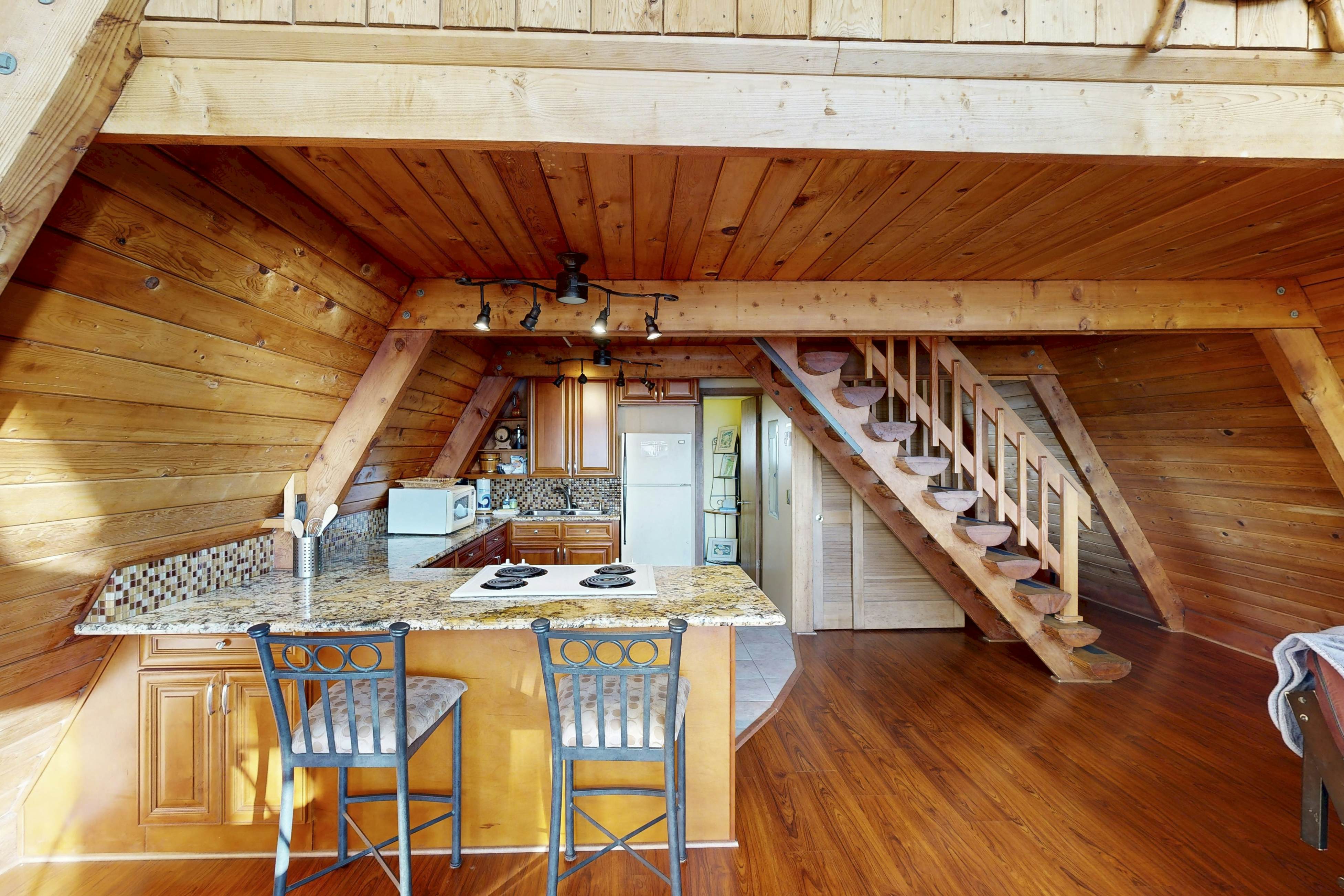 Dog-friendly A-frame cottage—oceanfront with ocean views & two blocks from beach