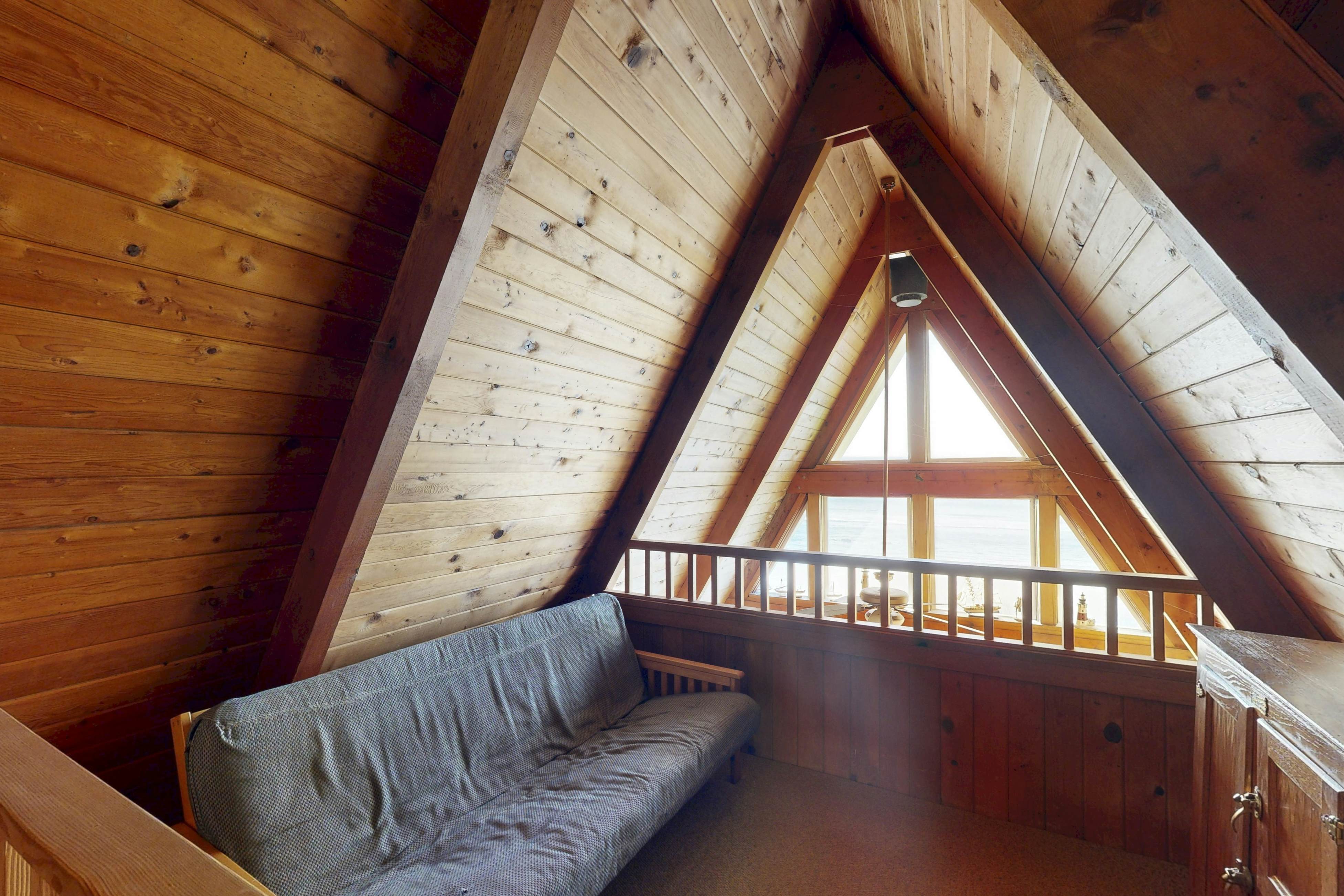 Dog-friendly A-frame cottage—oceanfront with ocean views & two blocks from beach