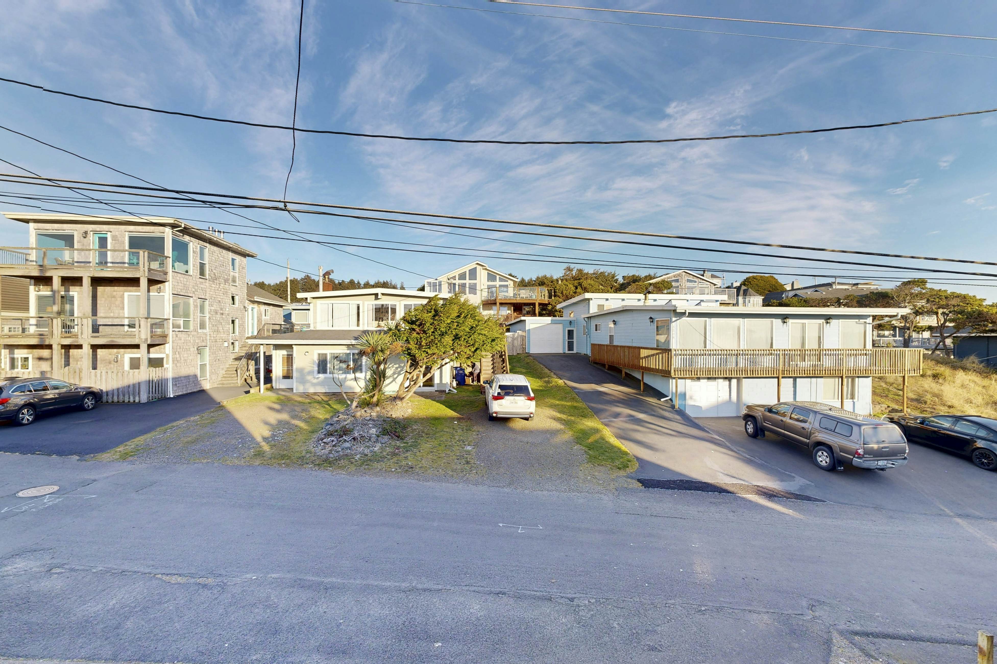 Dog-friendly A-frame cottage—oceanfront with ocean views & two blocks from beach