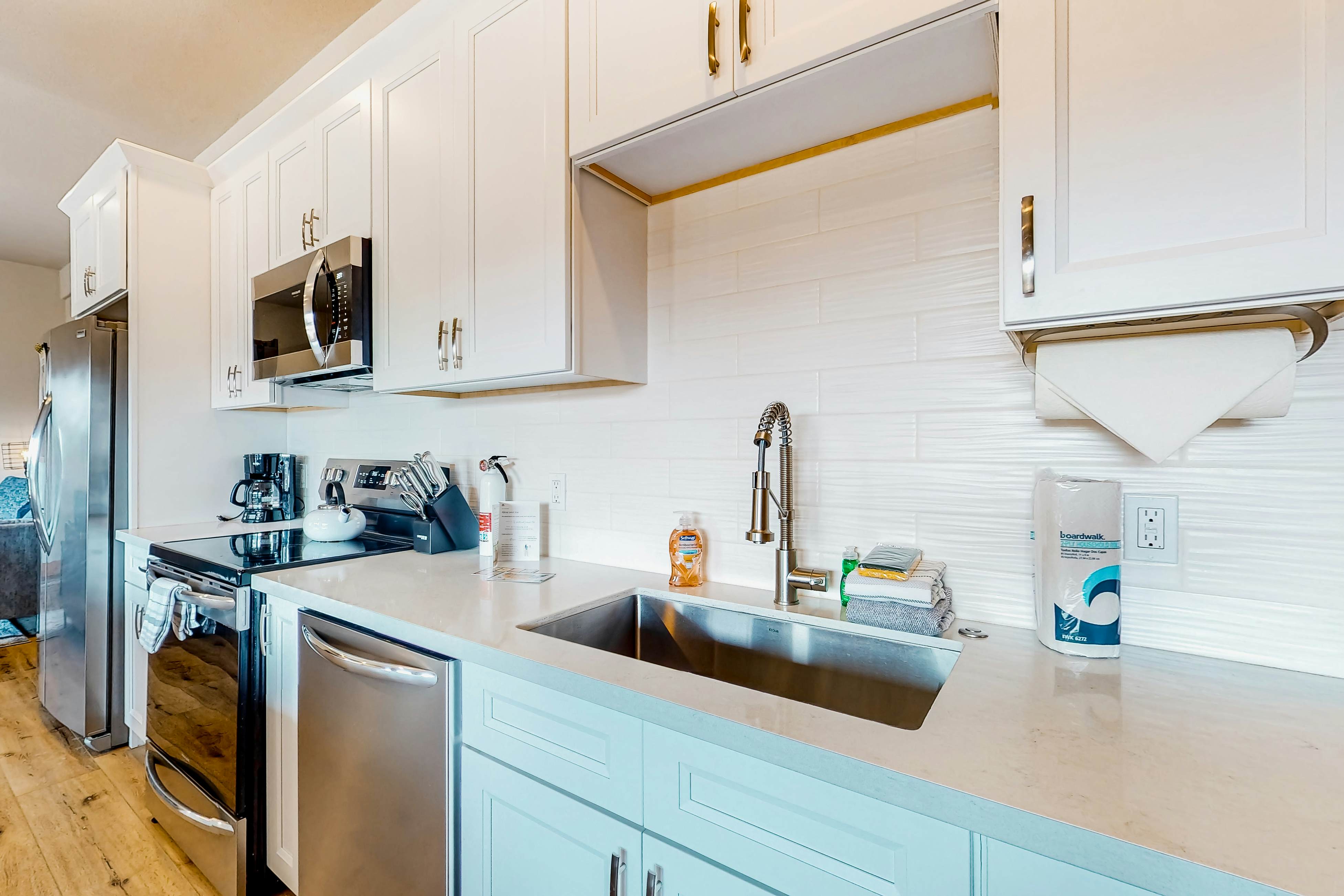 Costal Home a block from the beach with two-story deck, firepit, large yard