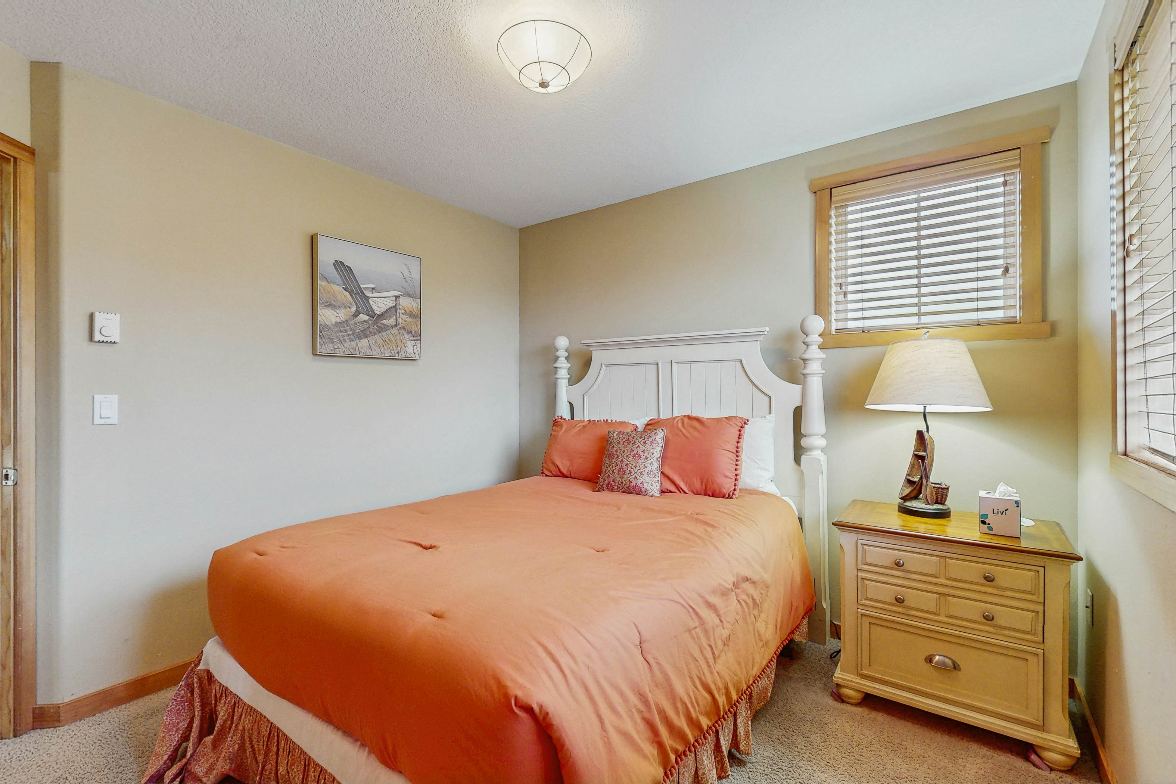 Family-friendly home with private hot tub, fireplace, & BBQ, close to beach