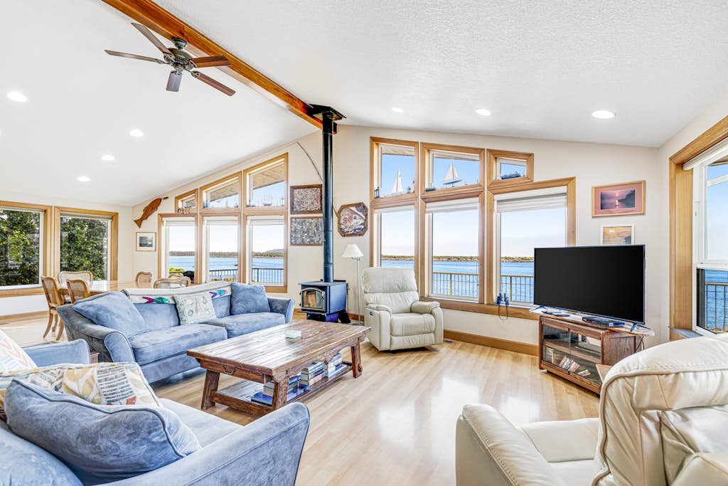 Dog Friendly Bay View Home with Nautical Decor Close to Beach