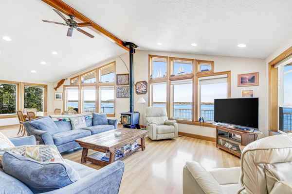 Dog Friendly Bay View Home with Nautical Decor Close to Beach