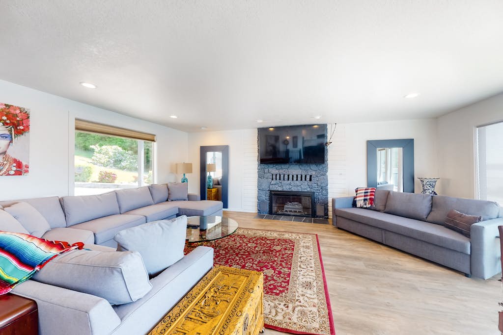 Bayview home with a deck overlooking the locally famous Ghost Hole fishing spot