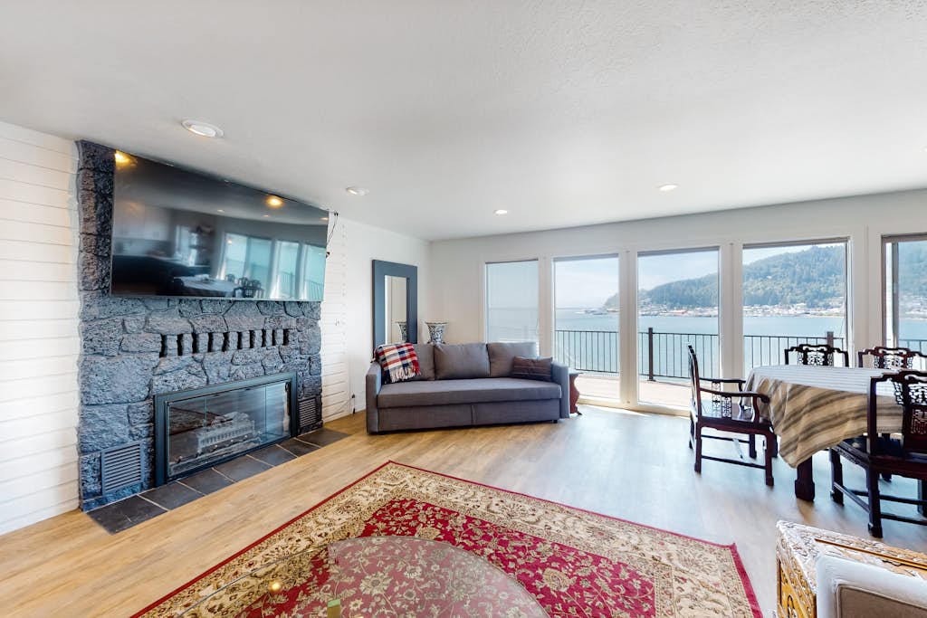 Bayview home with a deck overlooking the locally famous Ghost Hole fishing spot