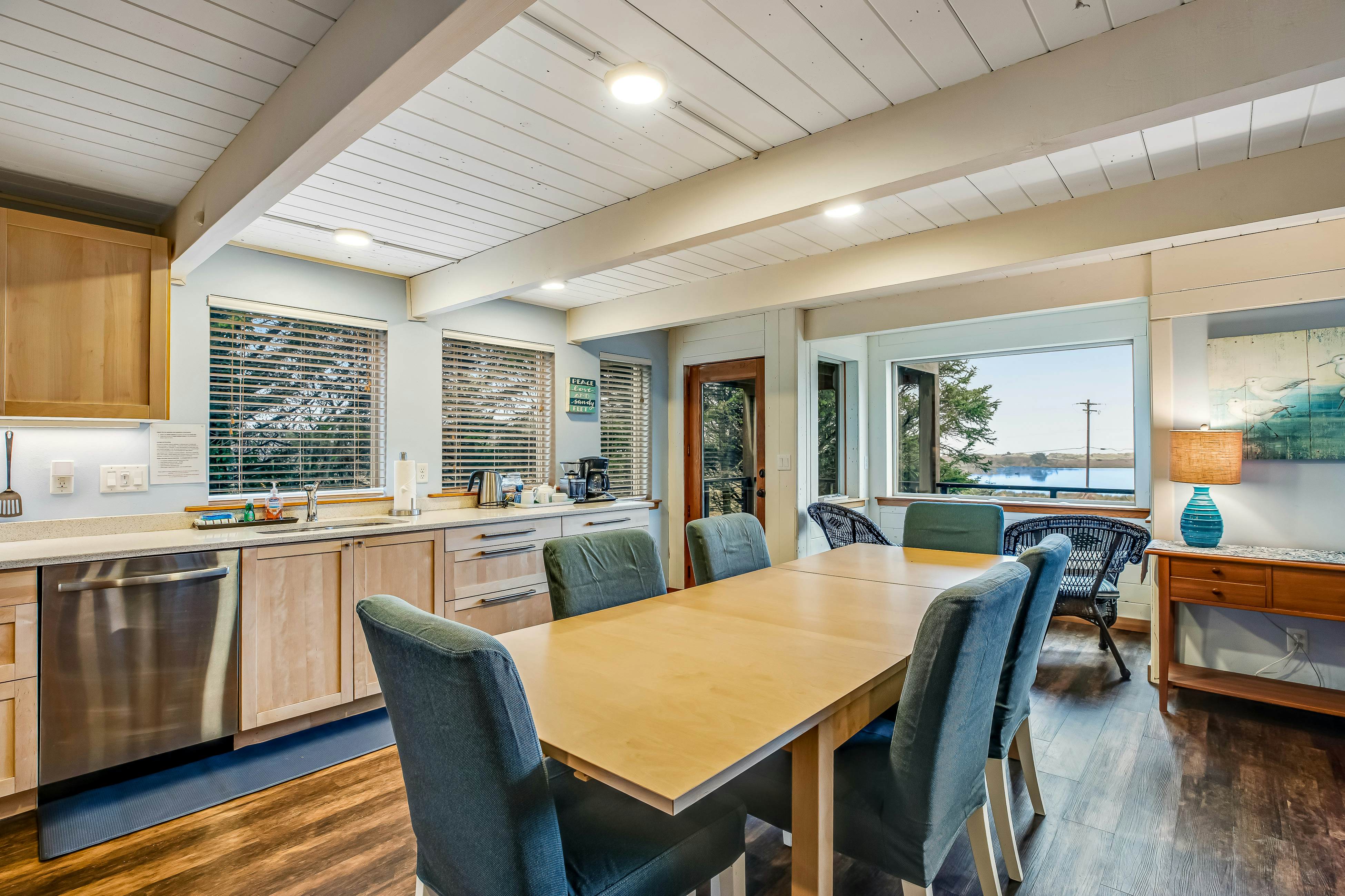 Ocean & lake view home with private hot tub & beach access