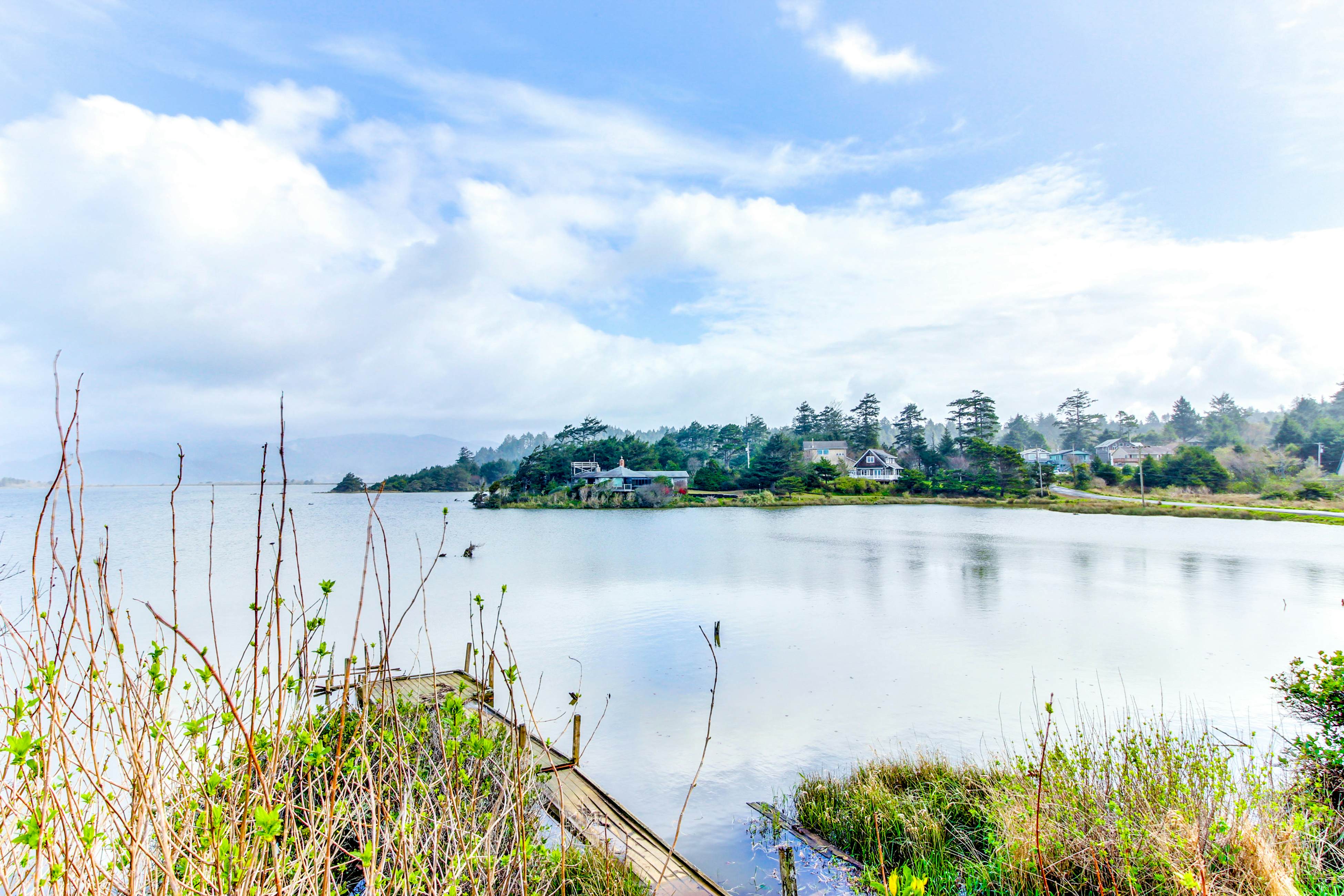 Ocean & lake view home with private hot tub & beach access