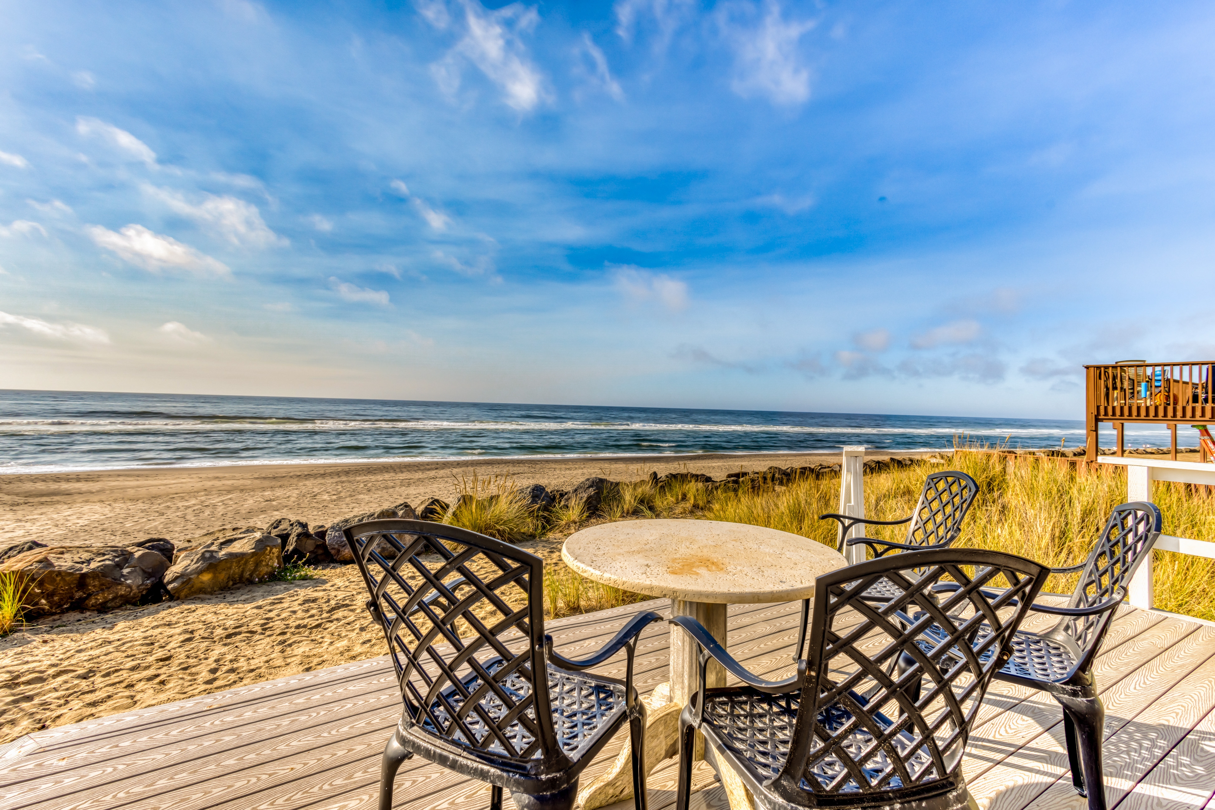 Beachfront home with ocean view hot tub and wood burning fireplace dog friendly