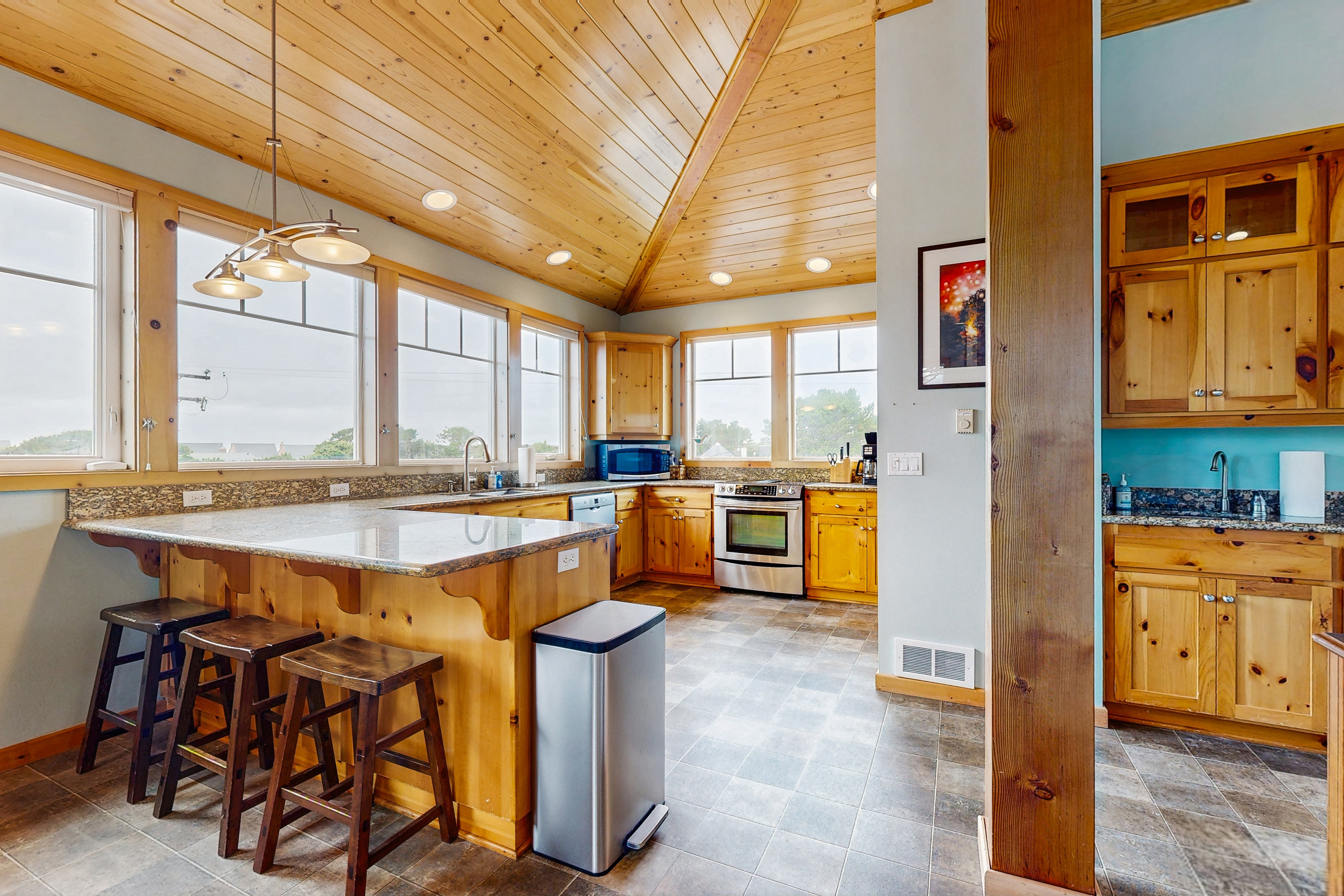 Dog friendly Neskowin Village home with ocean views private hot tub and patio