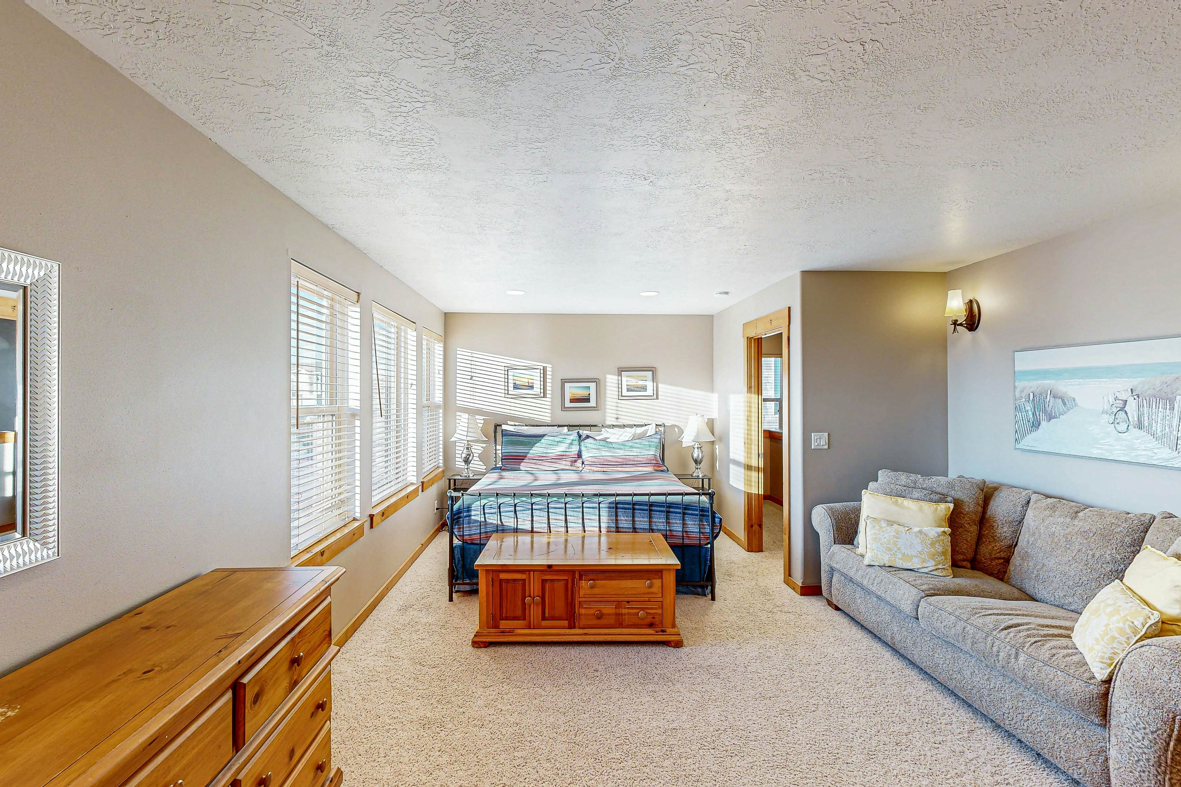 Spacious Home with Private Hot Tub & Ocean Views - One Block to the Beach