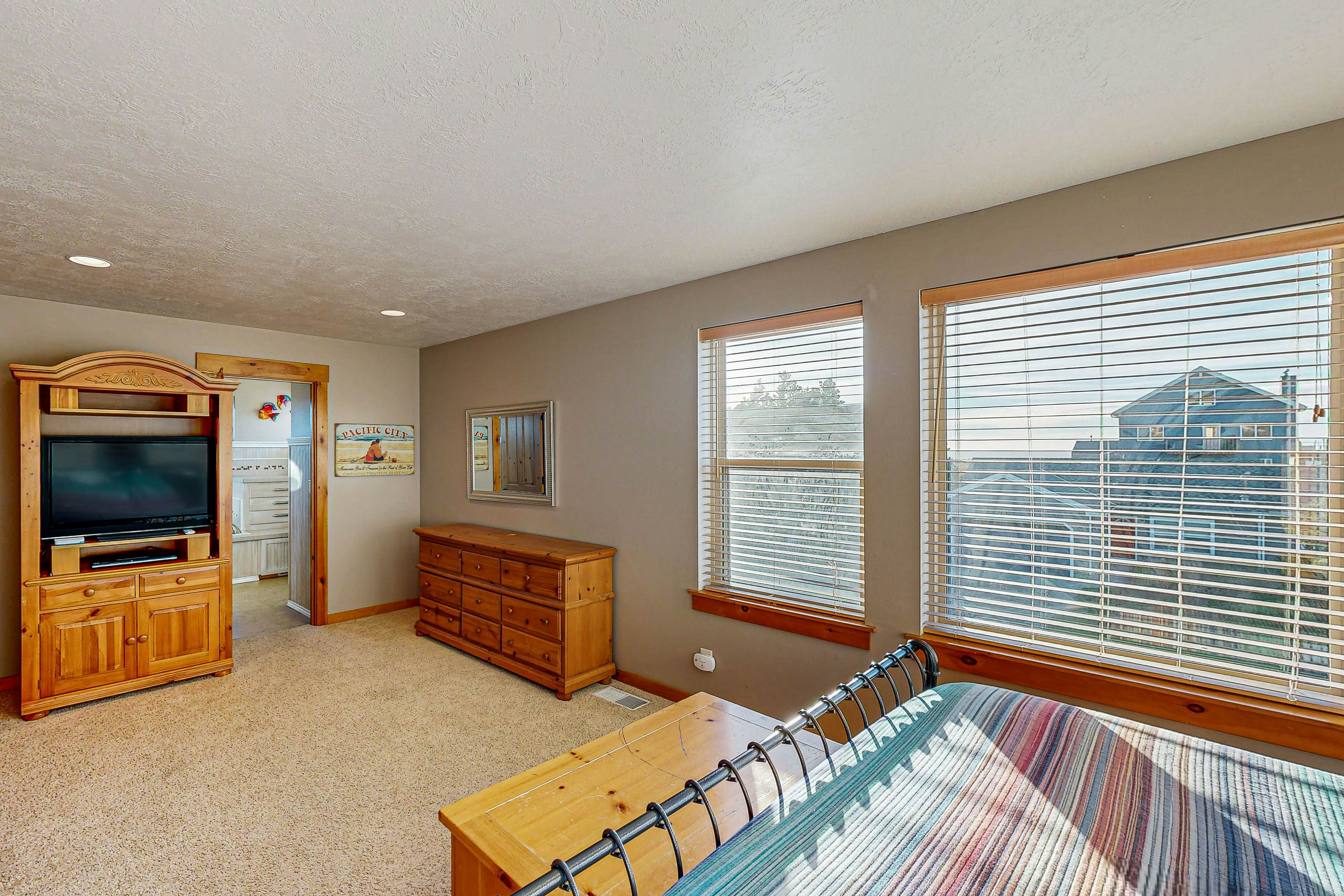 Spacious Home with Private Hot Tub & Ocean Views - One Block to the Beach