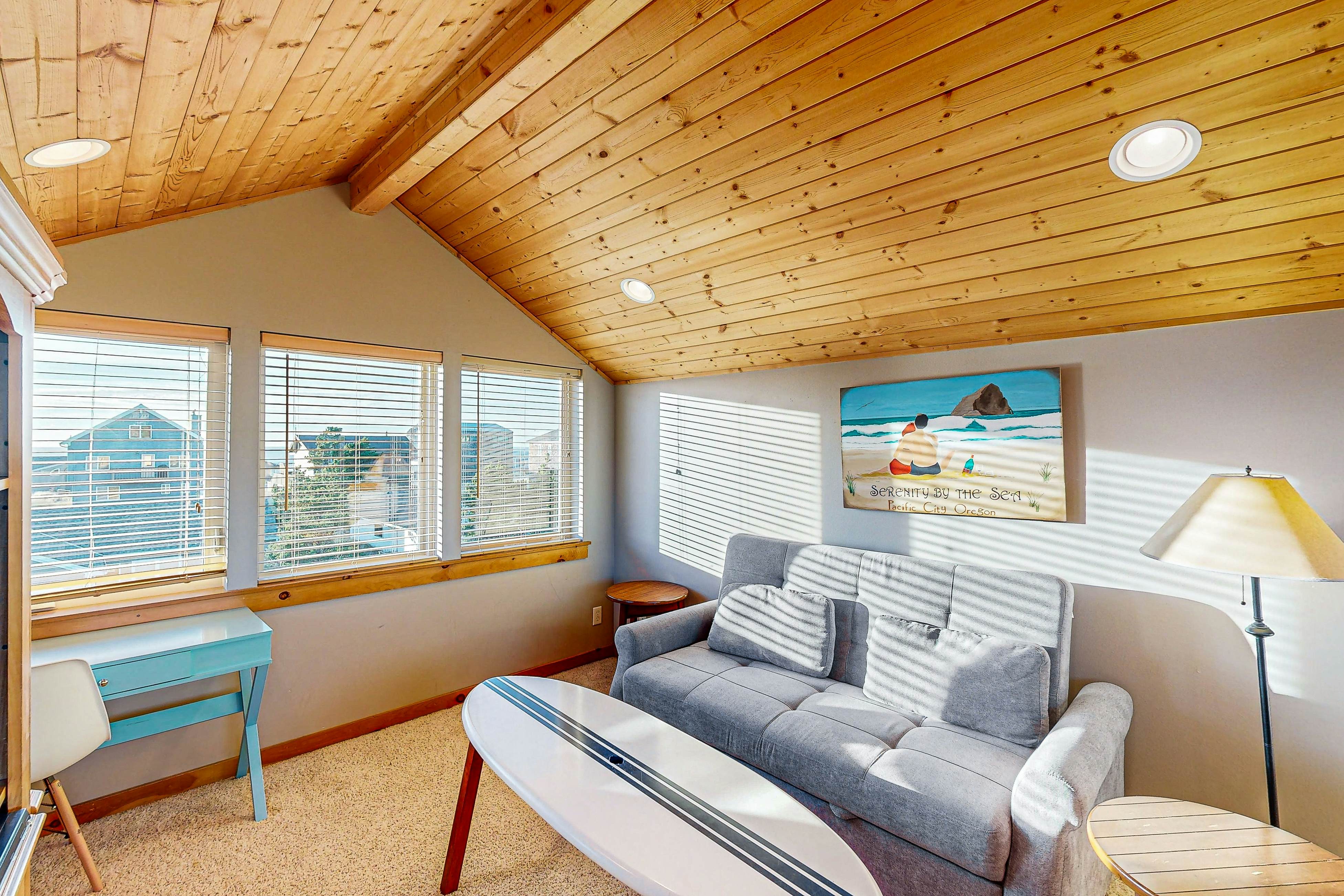 Spacious Home with Private Hot Tub & Ocean Views - One Block to the Beach