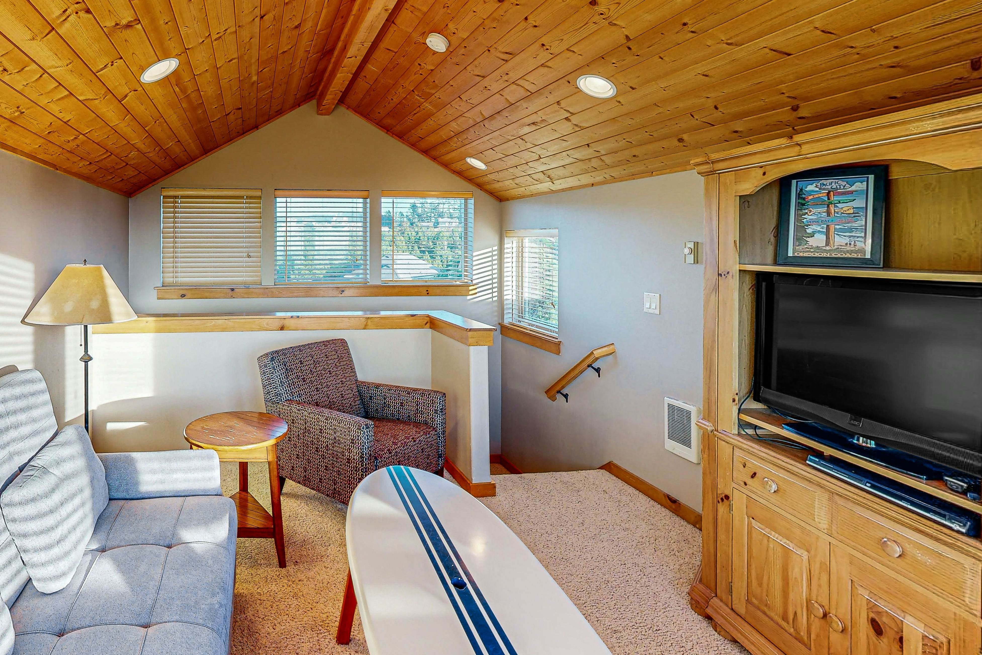 Spacious Home with Private Hot Tub & Ocean Views - One Block to the Beach