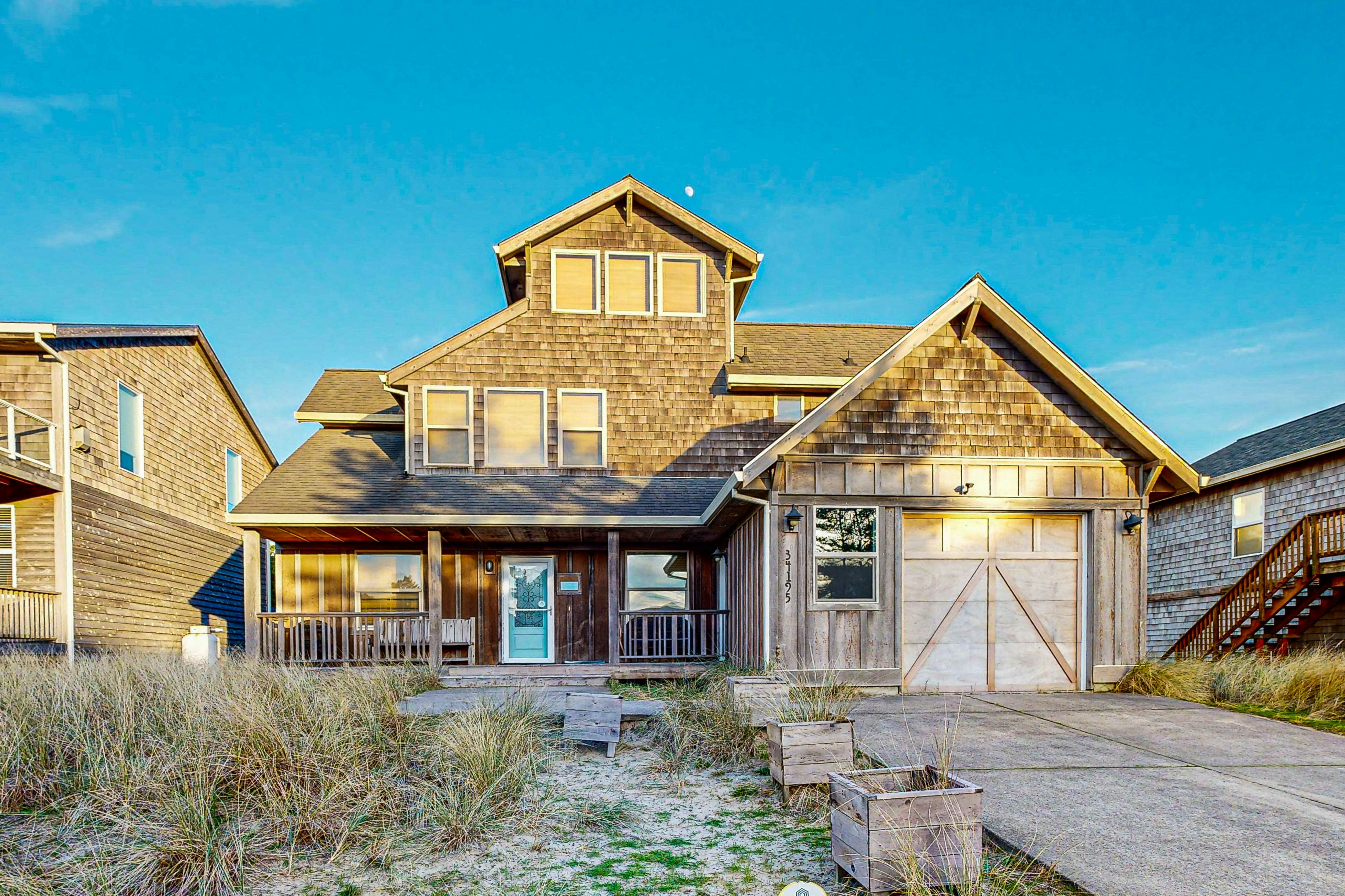 Spacious Home with Private Hot Tub & Ocean Views - One Block to the Beach