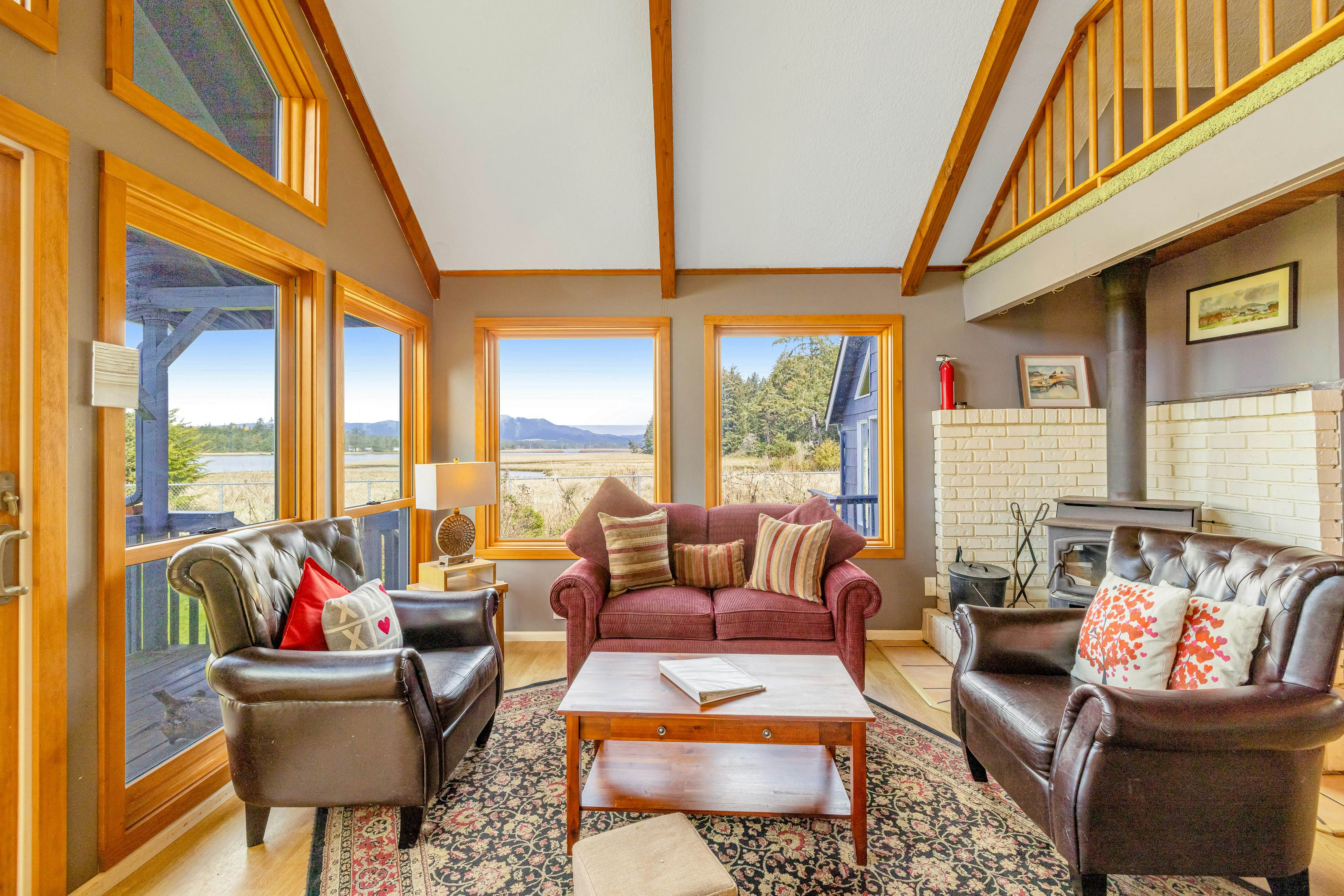 Serene Sandlake Bayfront Home with WiFi & Private Hot Tub - Dogs Welcome