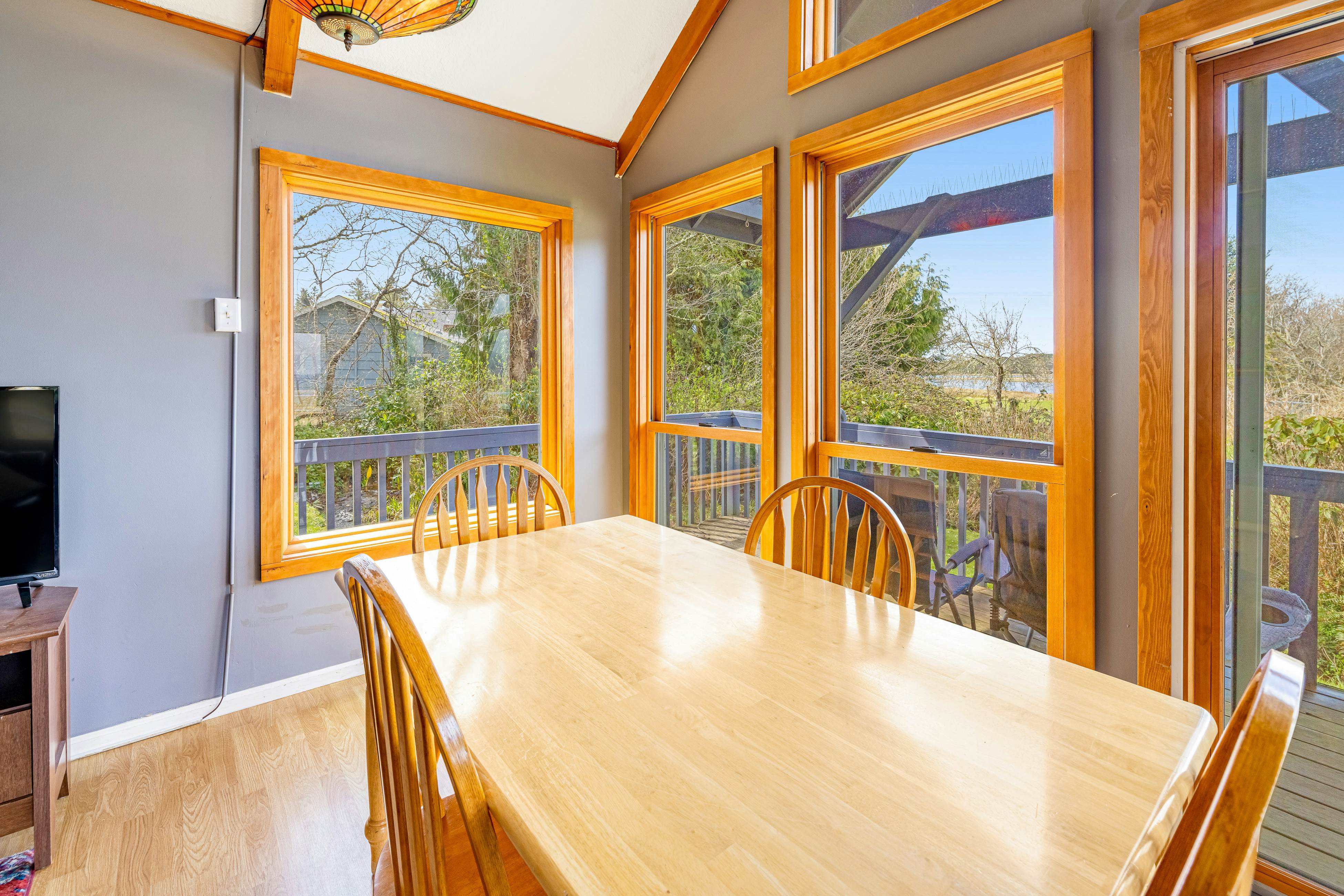 Serene Sandlake Bayfront Home with WiFi & Private Hot Tub - Dogs Welcome