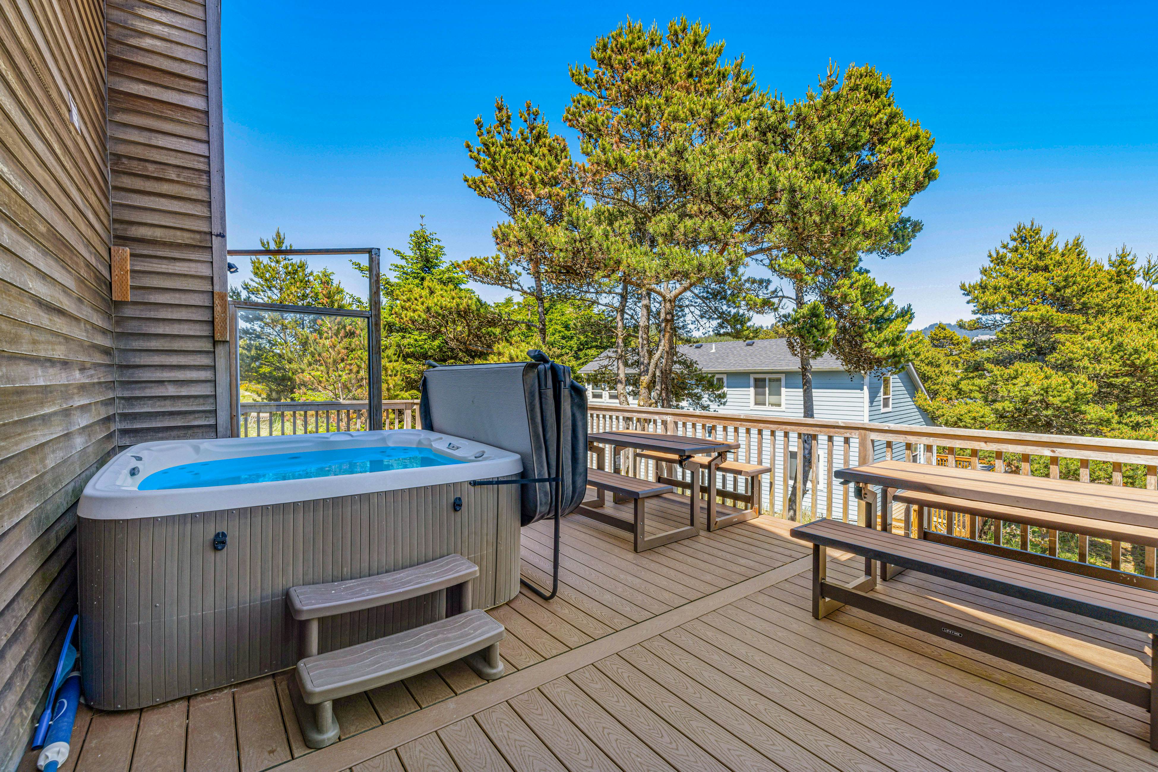 Dog-Friendly House w/ Ocean Views, Hot Tub, Arcade Machine, & Easy Beach Access