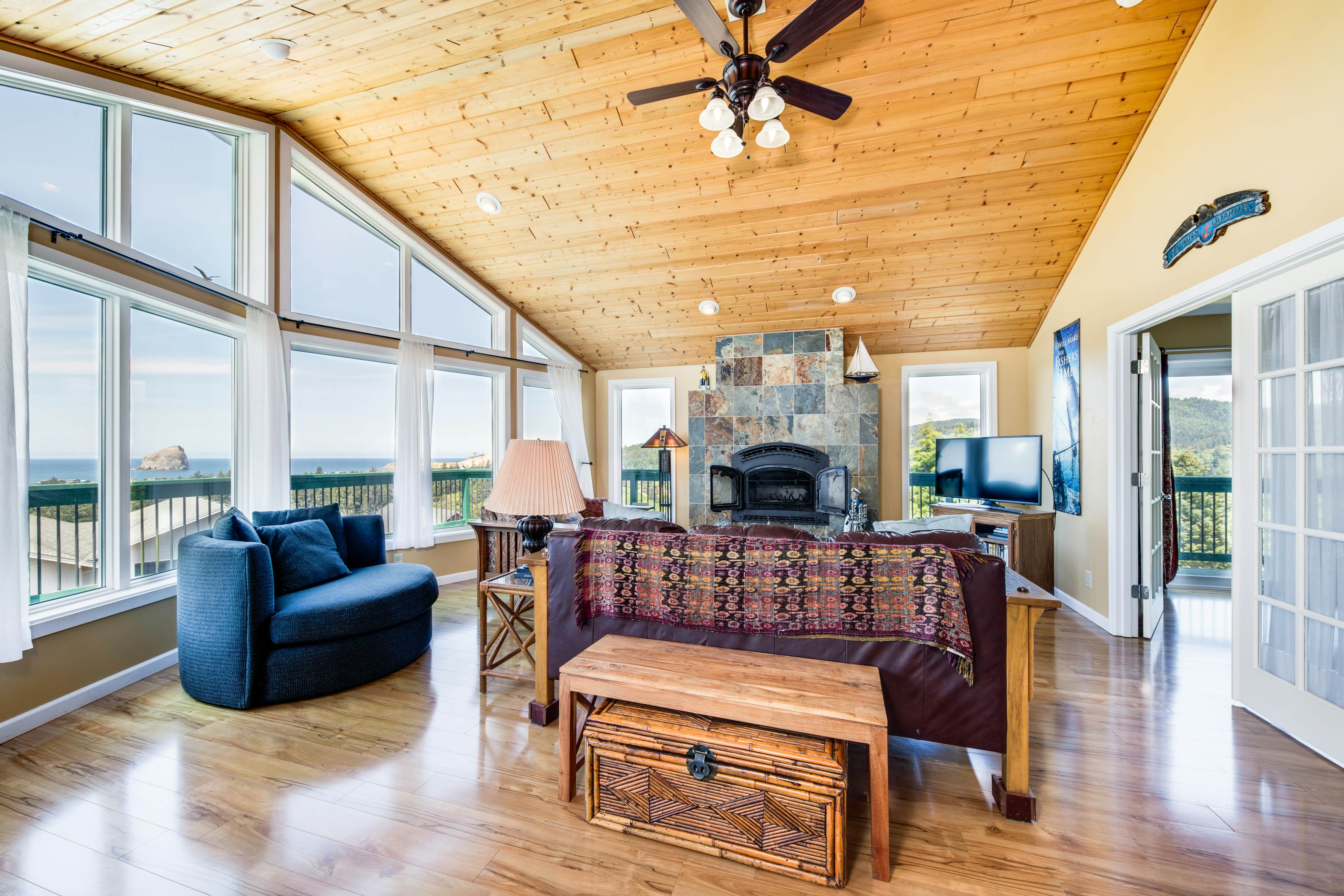 Bright & open hillside home with sprawling ocean views