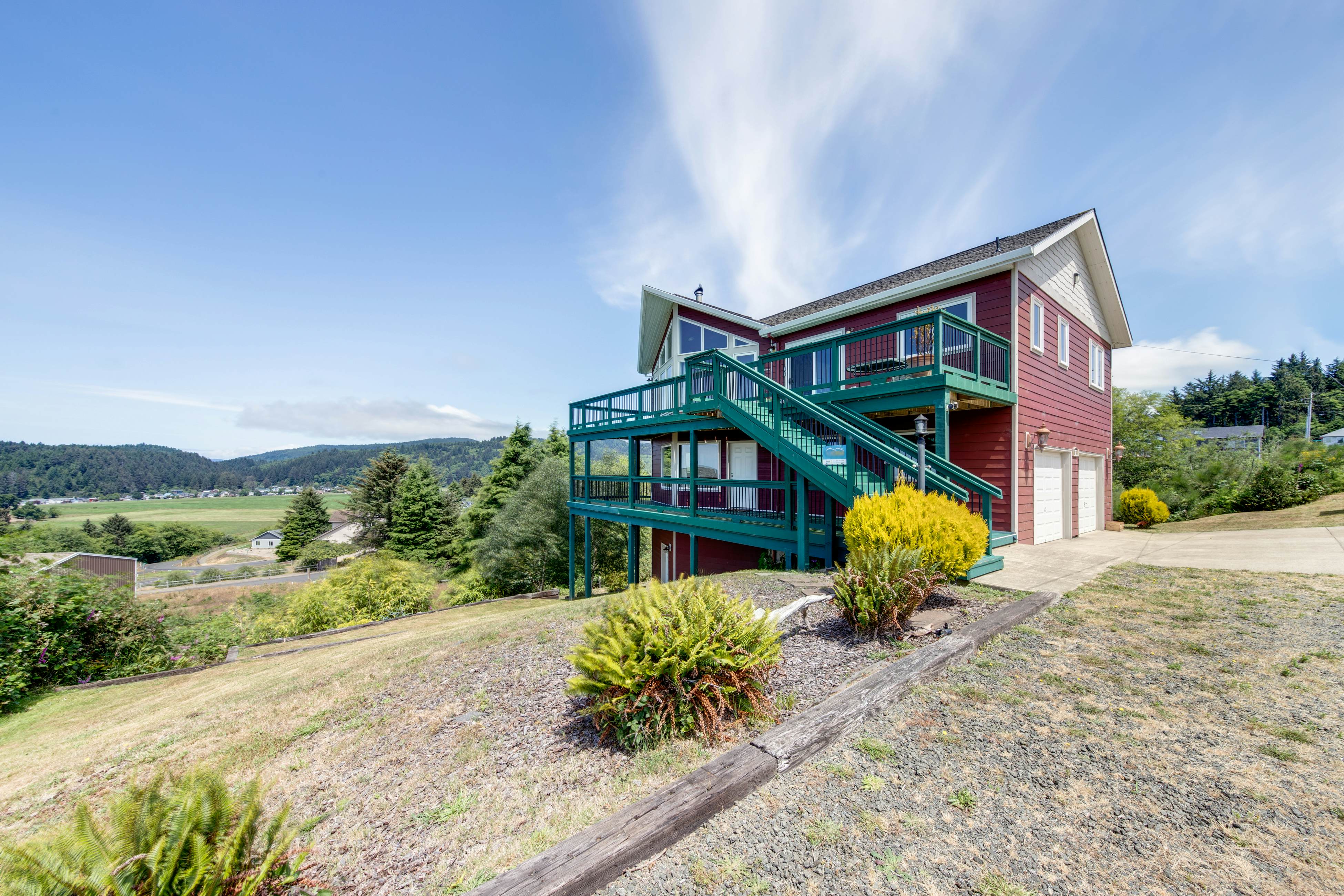 Bright & open hillside home with sprawling ocean views